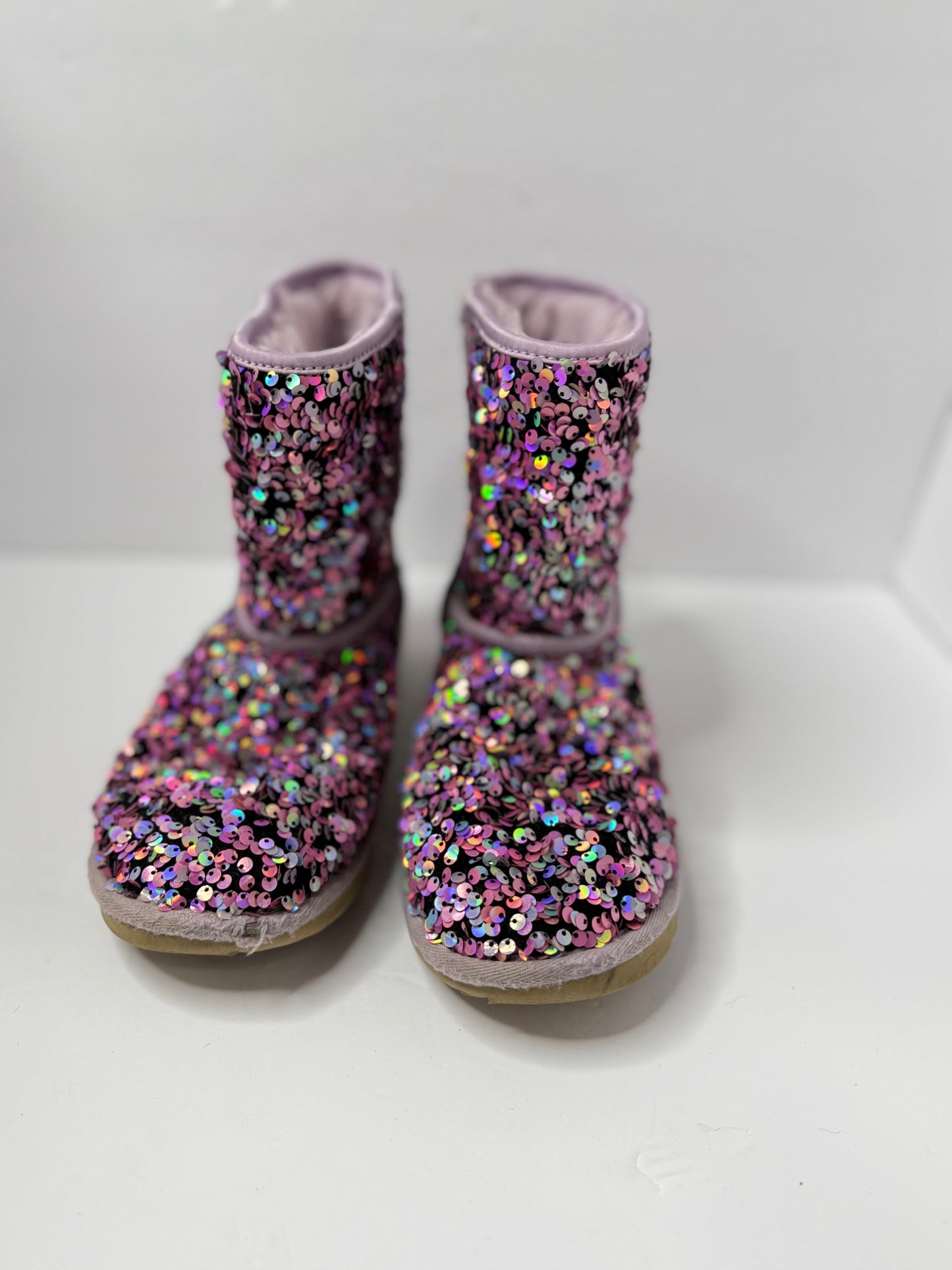 UGG Classic Mini Stellar Sequin Boots Lilac Frost Purple Glitter Size 5
