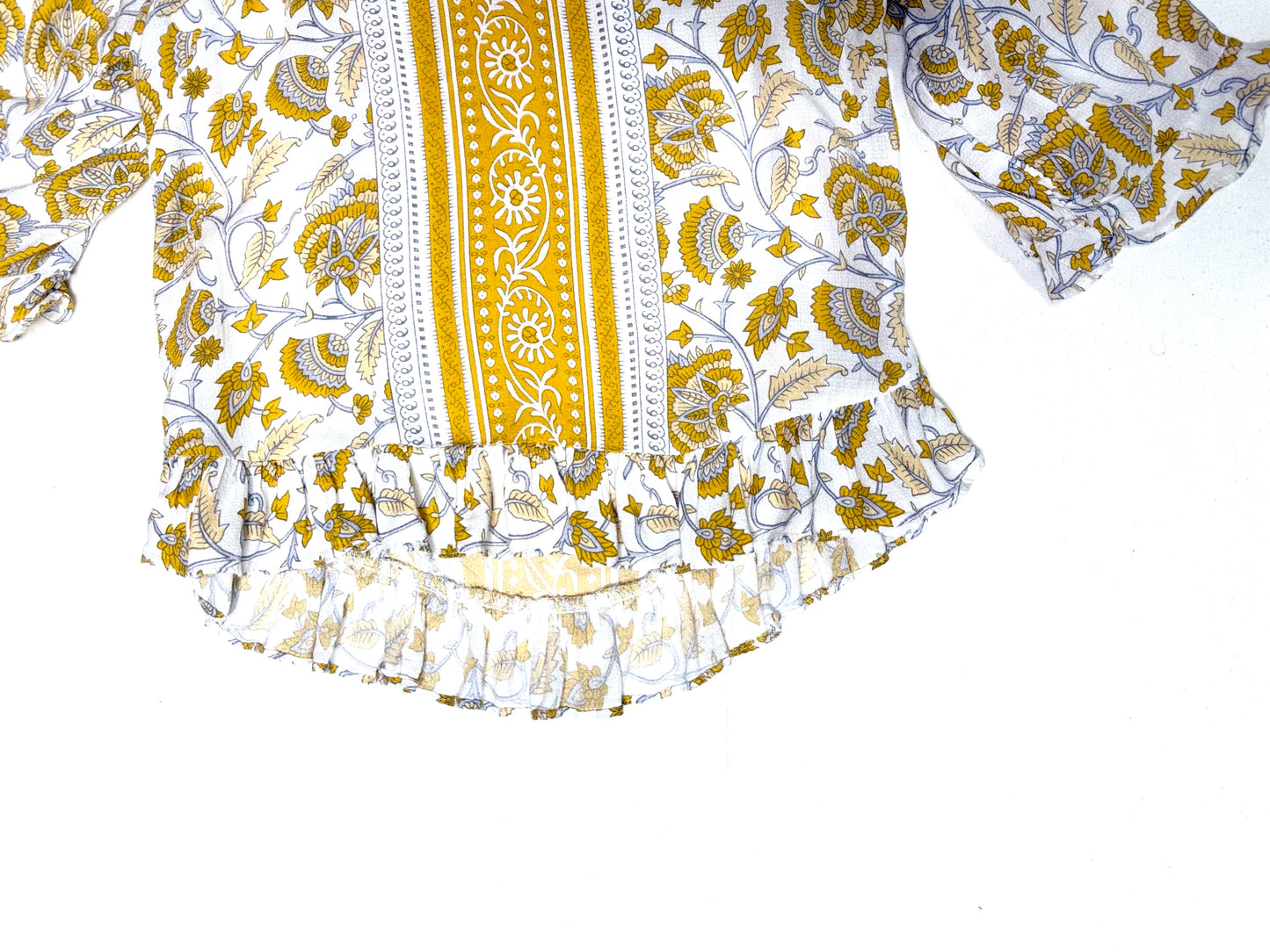 Rachel Zoe Bohemian Paisley Floral Print Peasant Blouse Size XS