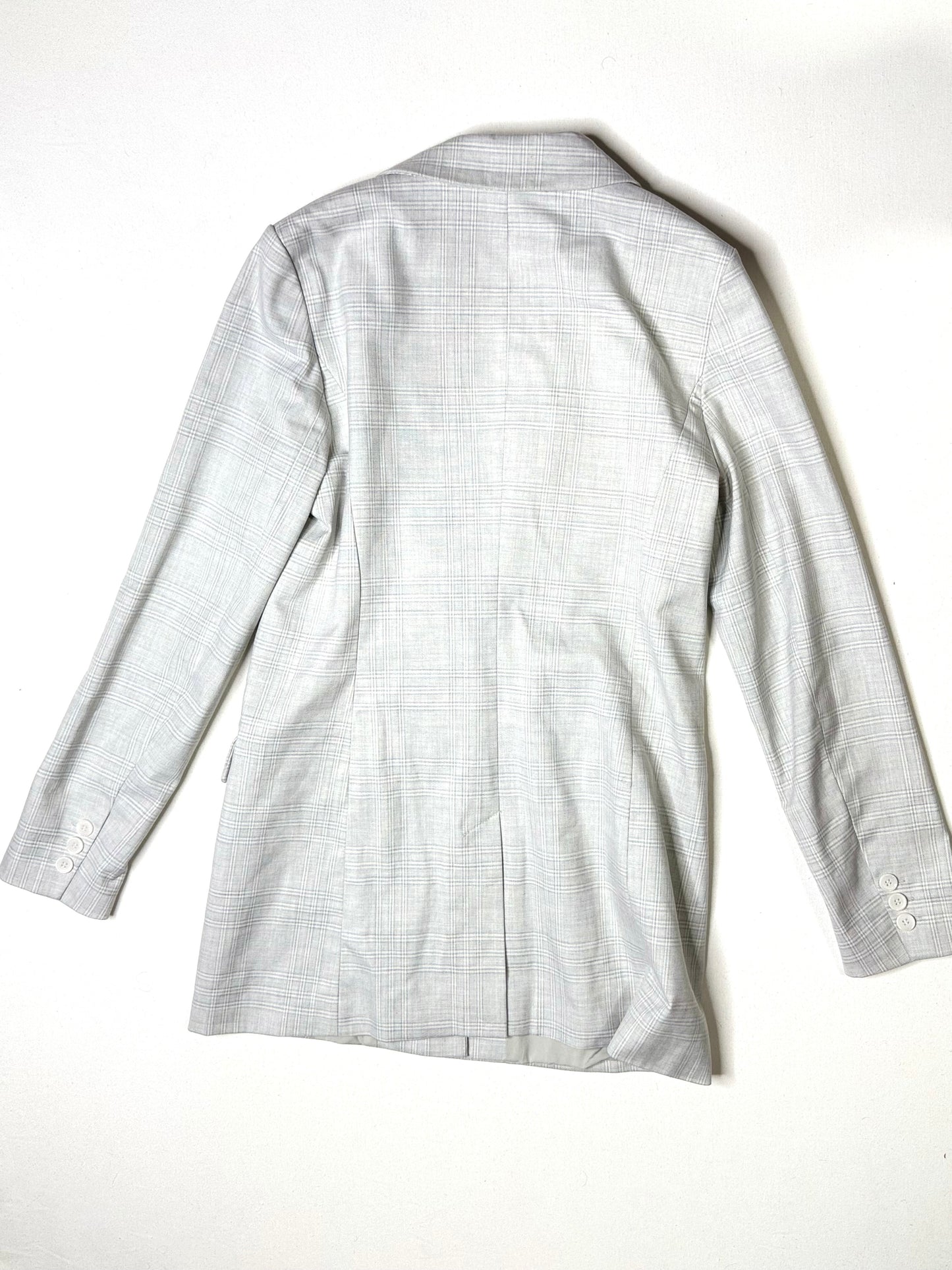 Rachel Zoe Light Gray Plaid Blazer Women’s Size Small Tailored Single Button Career Jacket