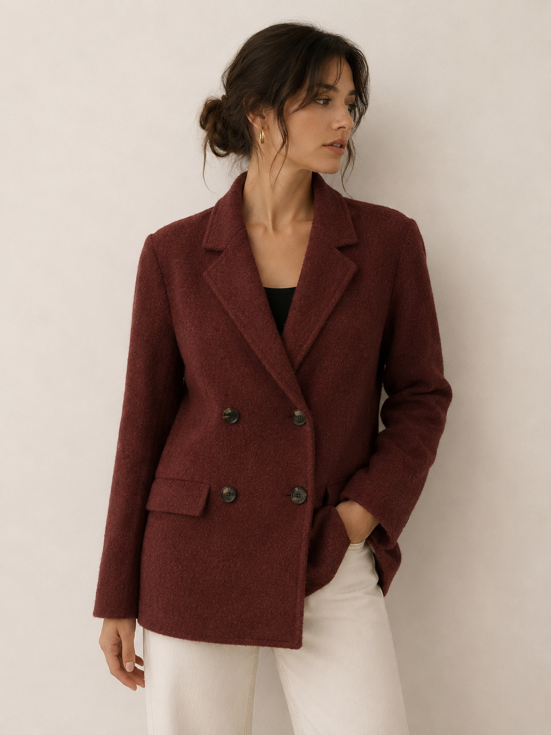 Rachel Zoe Double Breasted Blazer Rust Textured Jacket Size 8