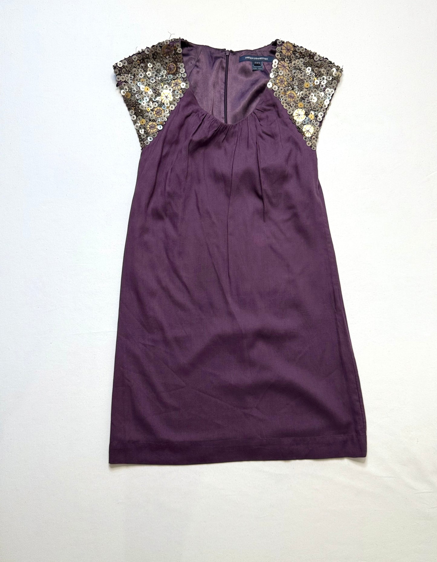 French Connection Purple Dress with Sequin Detail Size 0