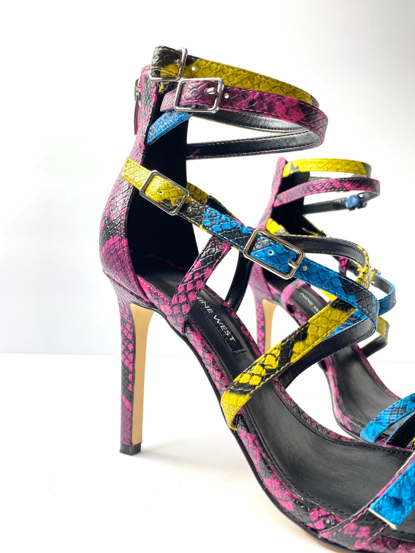 Nine West Multicolored Animal Print Strappy Sandals – Size 8.5