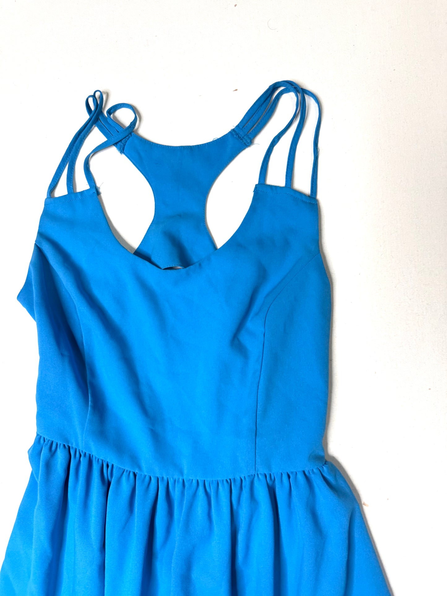 Blue Strappy RacerBack Fit & Flare  Sleeveless Skater Dress Size Large