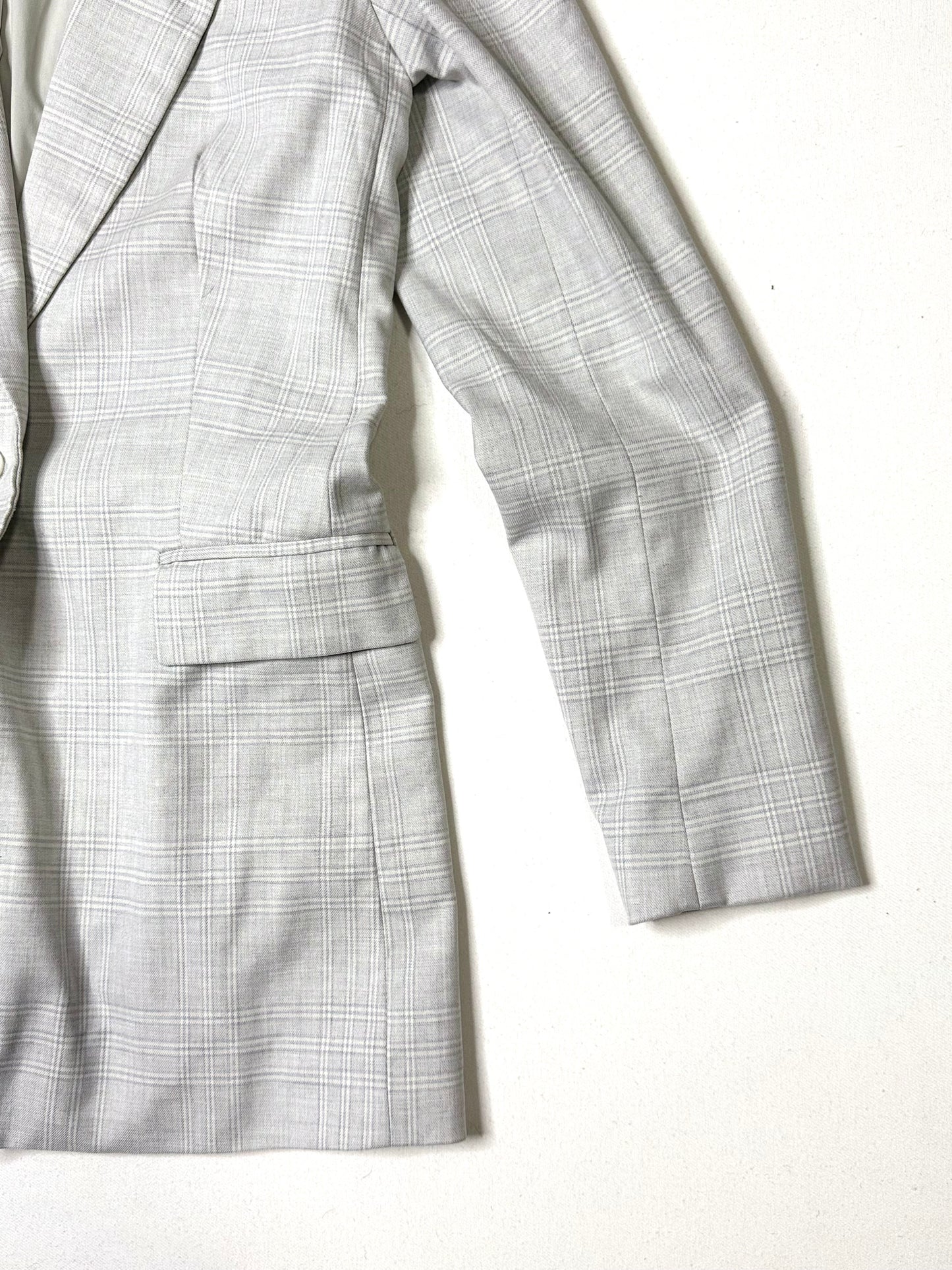 Rachel Zoe Light Gray Plaid Blazer Women’s Size Small Tailored Single Button Career Jacket