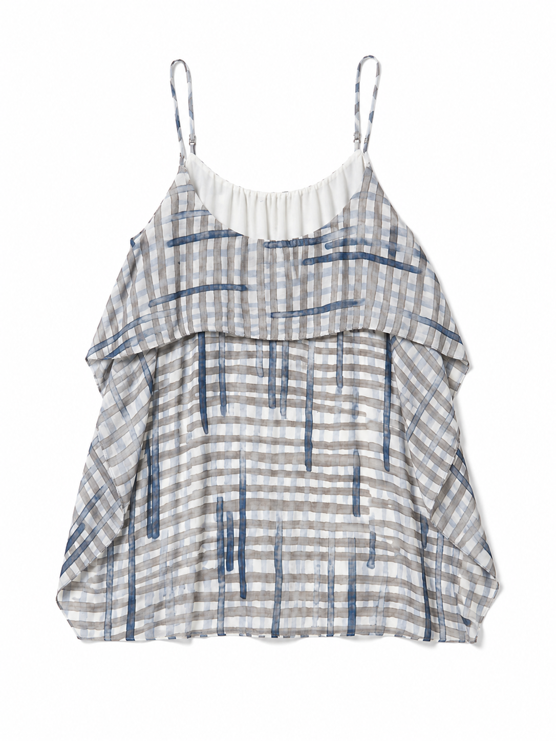 Max Studio Blue-Gray Plaid Spaghetti-Strap Mini Dress Size Small