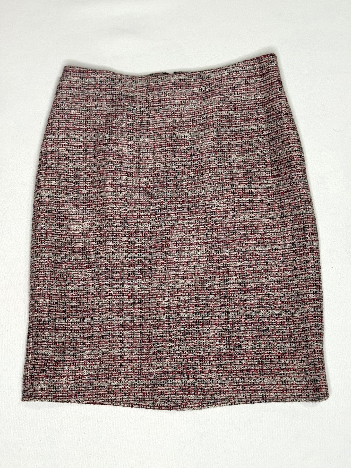 Vintage Albert Nipon Pink Tweed High Waist Pencil Skirt Size 4