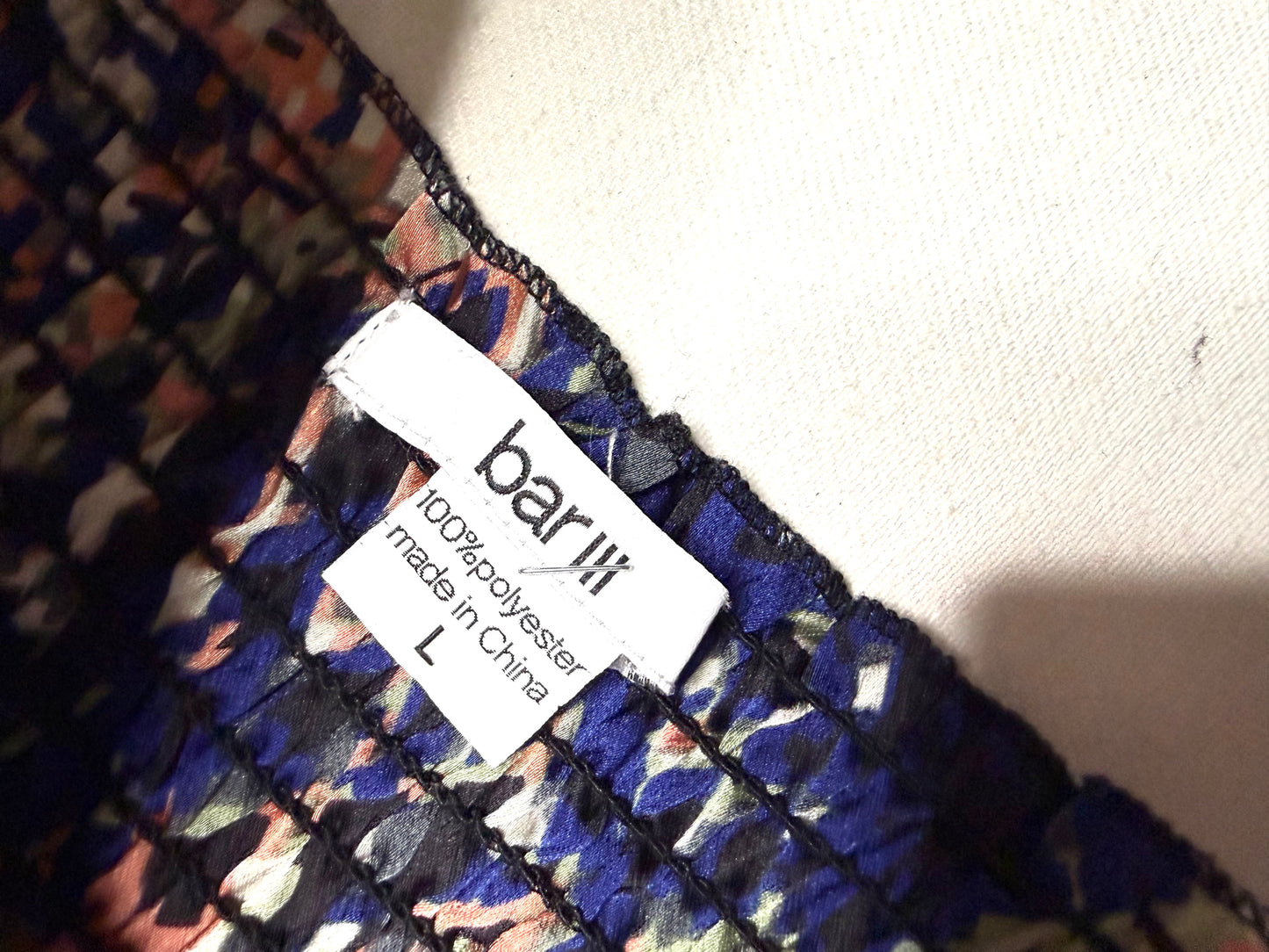 Bar III Floral Abstract Print Fit & Flare  Sleeveless Spaghetti Strap Dress Size Large
