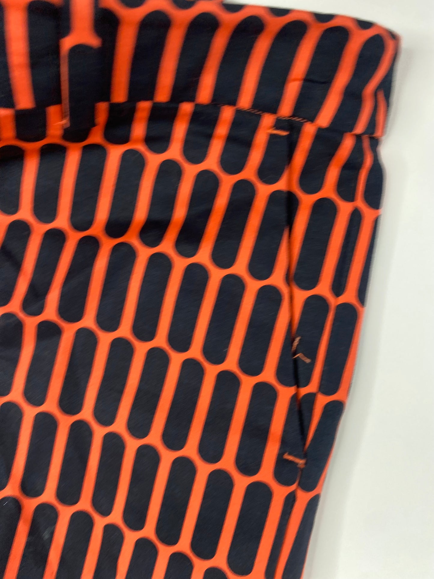 Michael Kors Coral & Navy Geometric Print Cotton Twill Short Shorts – Size 4