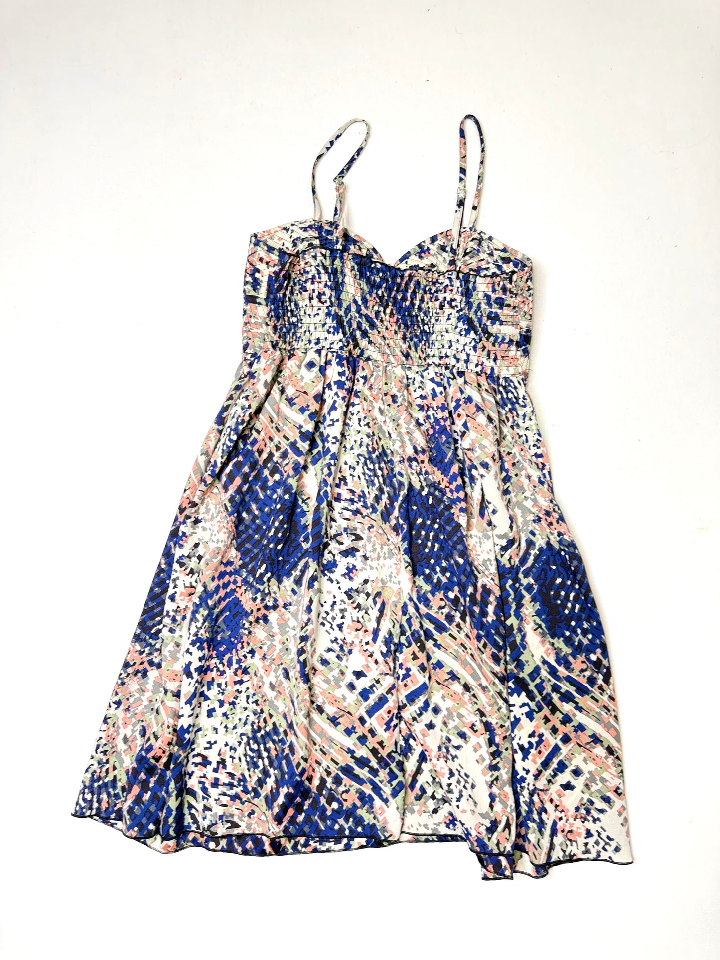 Bar III Floral Abstract Print Fit & Flare  Sleeveless Spaghetti Strap Dress Size Large
