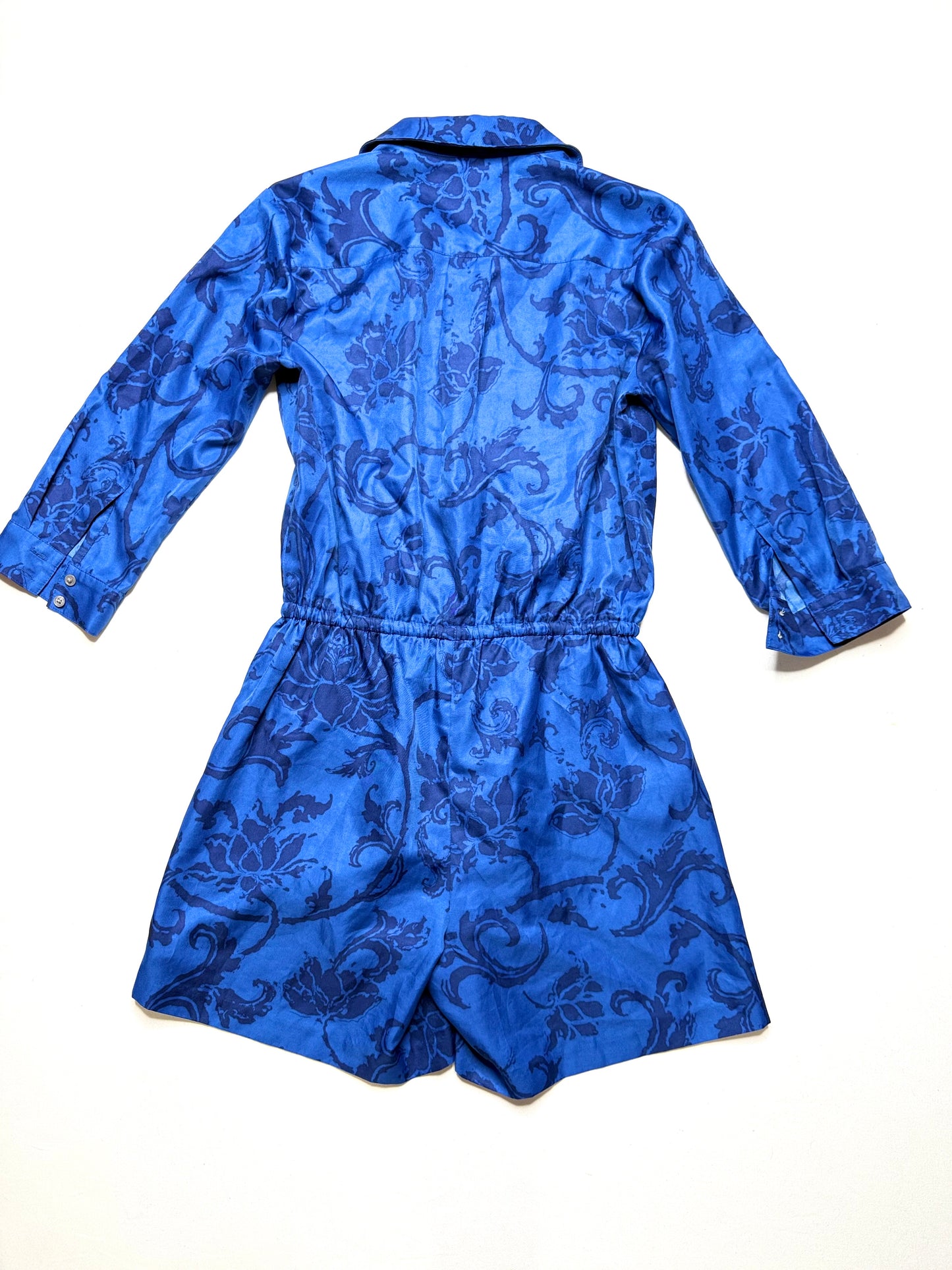 Banana Republic Blue Floral Print Button-Down Romper – Size 00