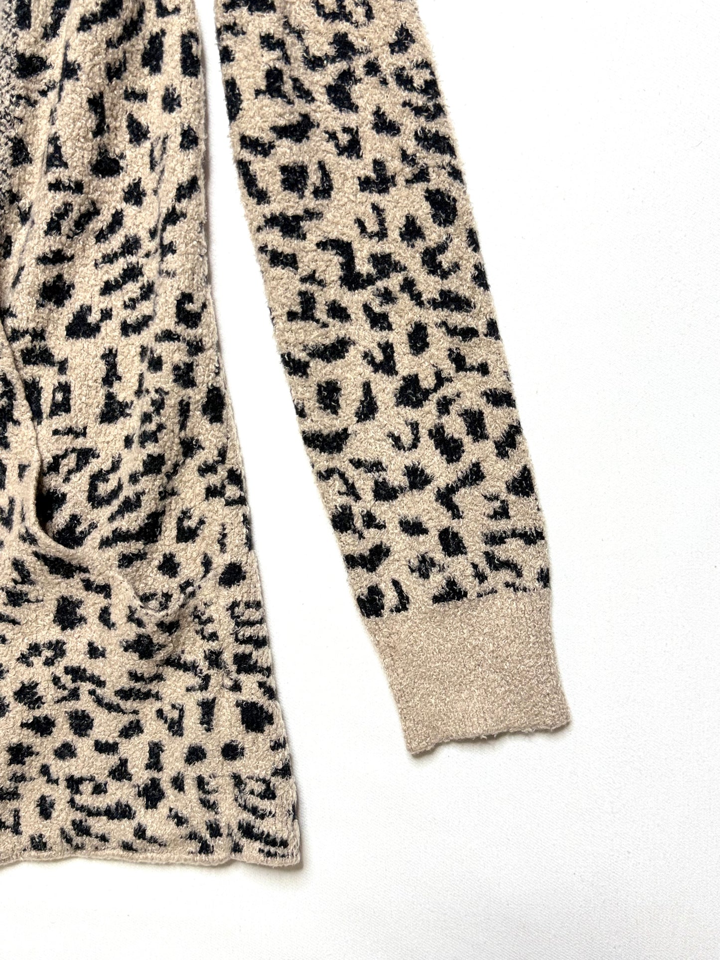 Rachel Zoe Cheetah Print Long Sleeve Sweater with Front Pockets Size XS