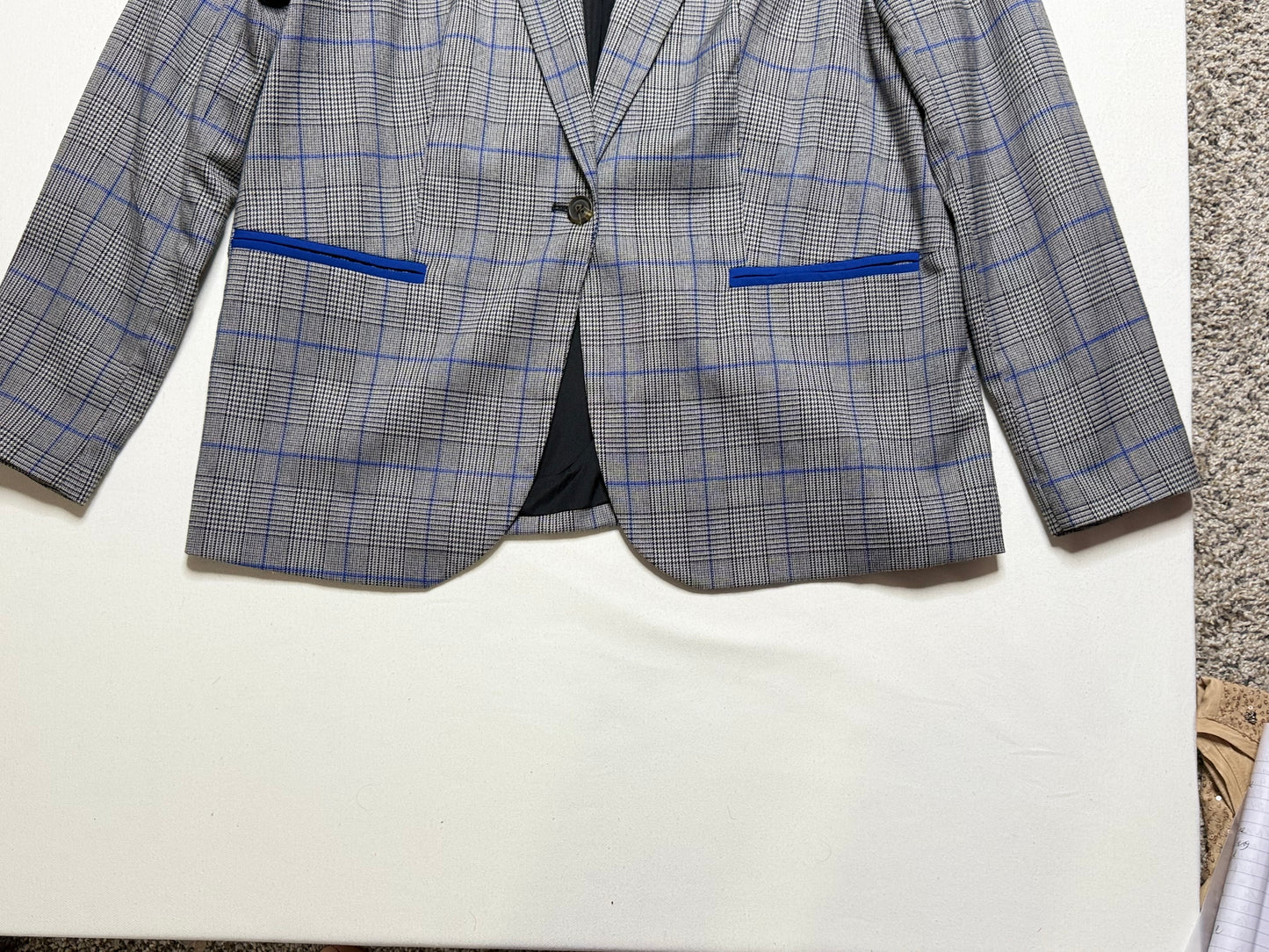 POPSUGAR Longline Check Print Blazer Size Large