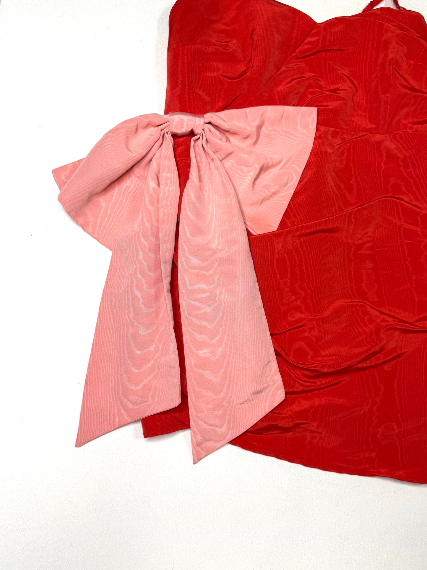 Future Collective Red Spaghetti Strap Pink Bow-Accent Mini Dress Size XXL