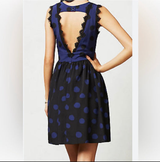Anthropologie Corey Lynn  Calter Open Back Polka Dots Dress Size 0