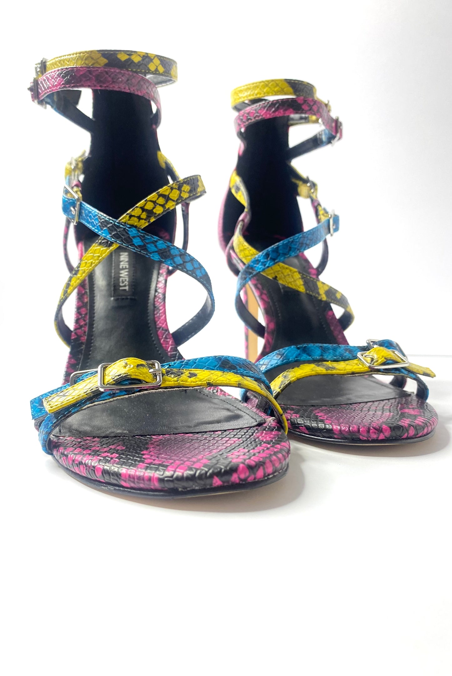 Nine West Multicolored Animal Print Strappy Sandals – Size 8.5