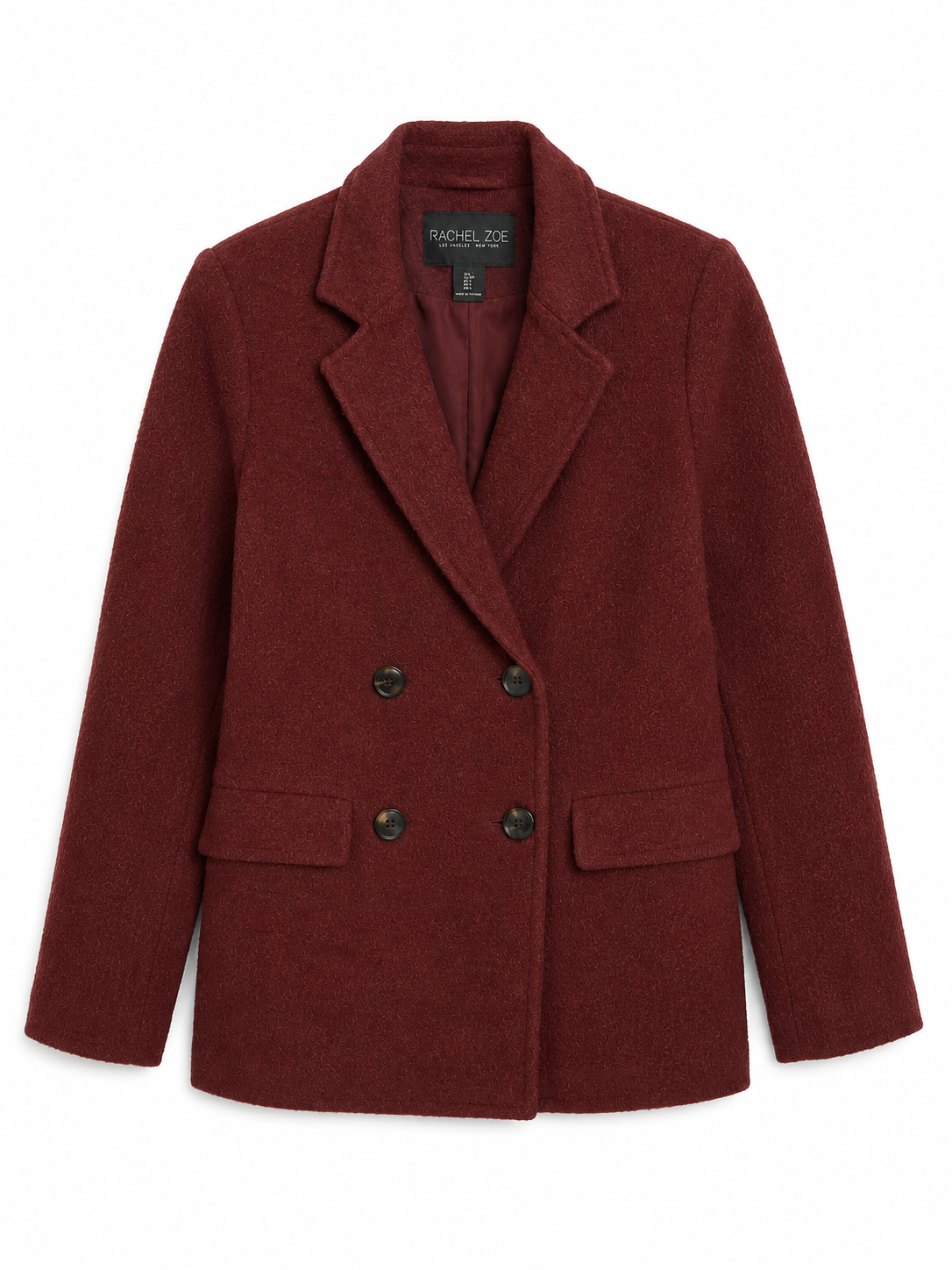 Rachel Zoe Double Breasted Blazer Rust Textured Jacket Size 8