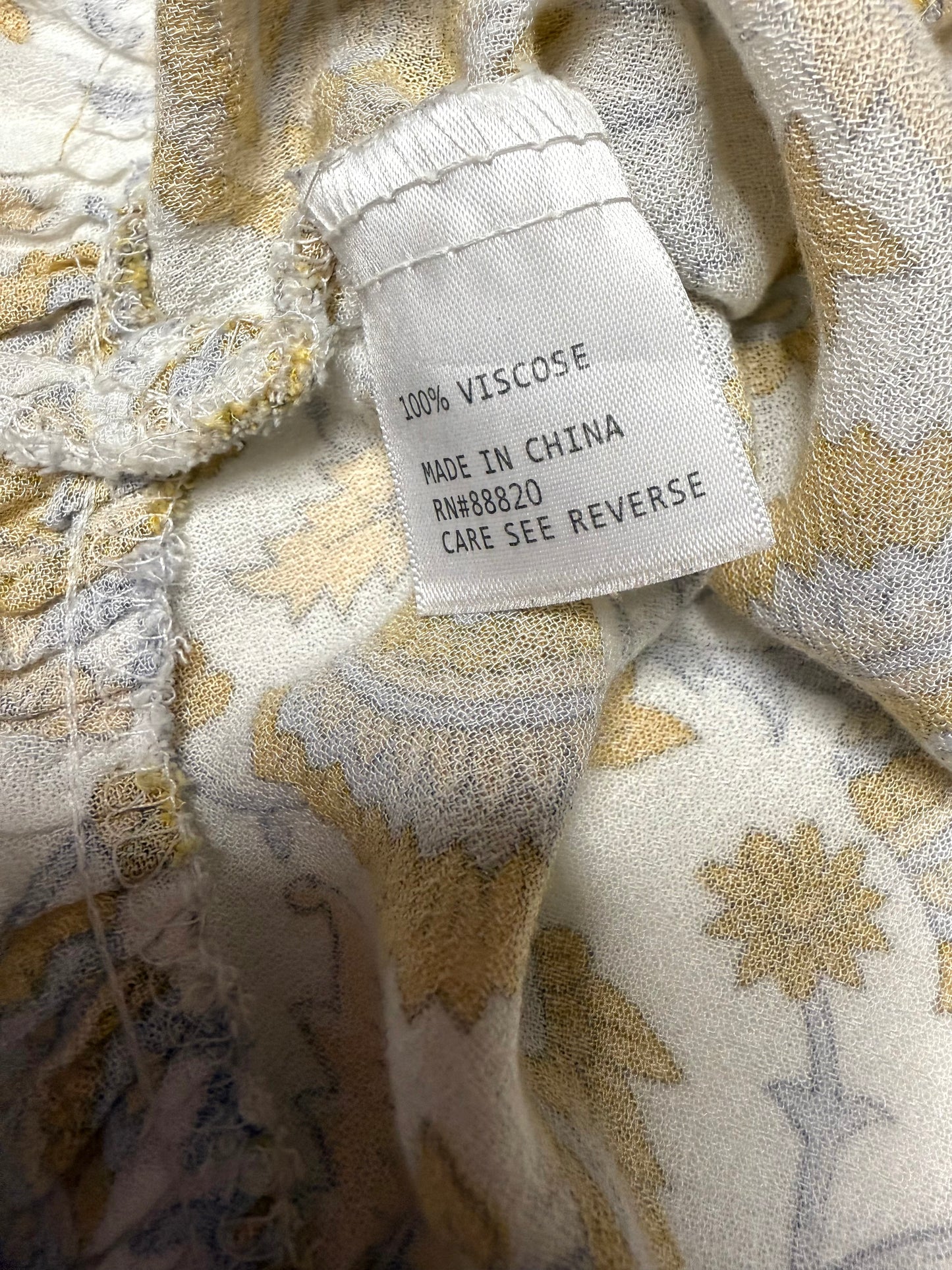 Rachel Zoe Bohemian Paisley Floral Print Peasant Blouse Size XS