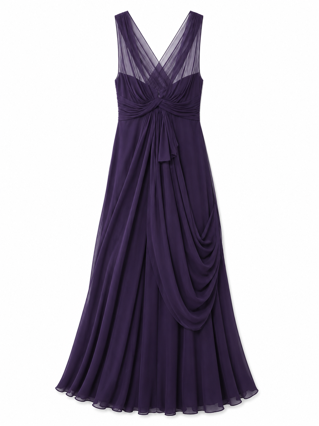 Vera Wang Lavender Label Purple Chiffon Evening Gown Size 2 | Draped Formal Maxi Dress