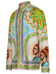 Mens Casablanca Tennis Club Long Sleeve Silk Shirt – Mosaics Grecques Size XXL