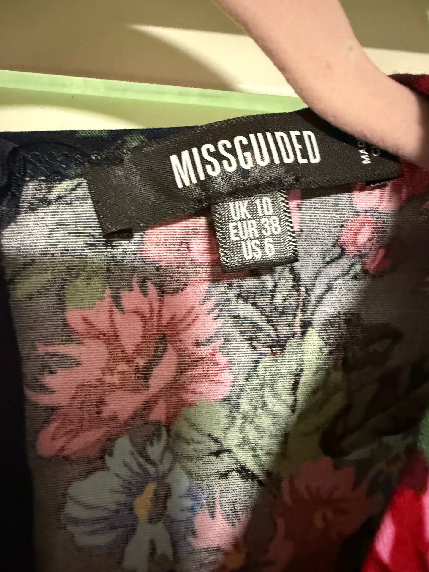 Missguided Floral Ruffle Sleeve Mini Dress Size 6 Dark Romantic Puff Sleeve Dress
