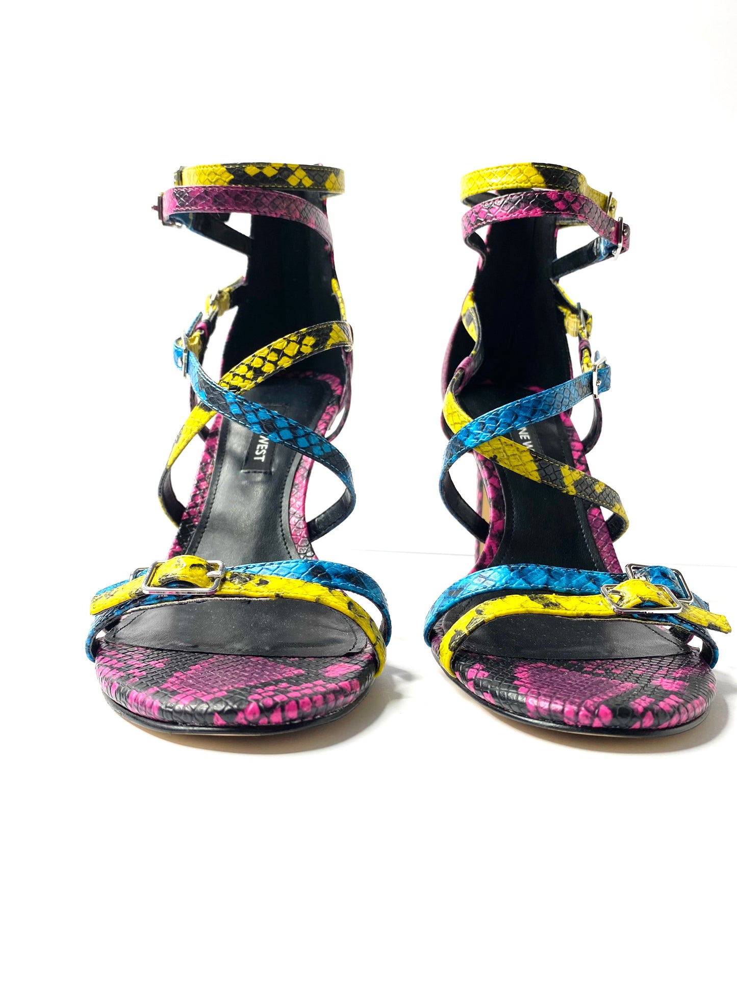 Nine West Multicolored Animal Print Strappy Sandals – Size 8.5