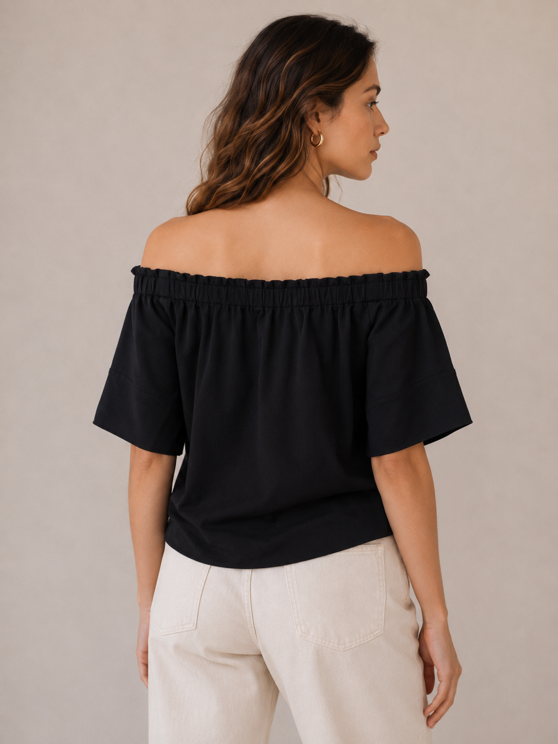 Rachel Roy Off-the-Shoulder Red and Black Blouse – Size Large