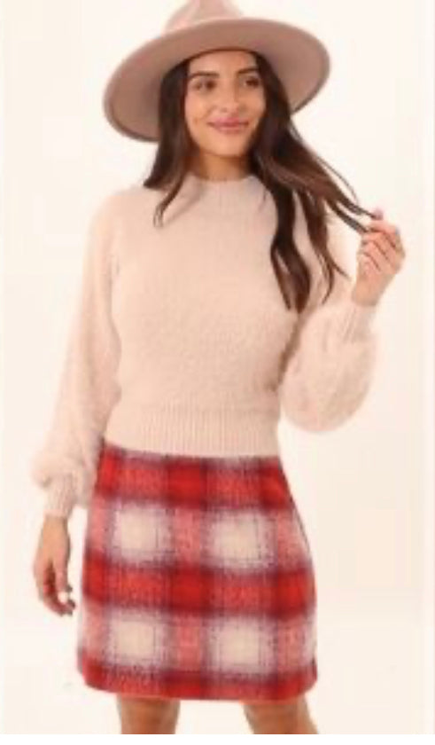 Revolve Mink Pink Plaid Mini Skirt Size Medium