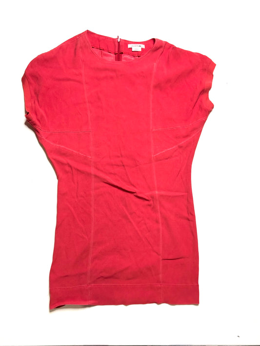 Lacoste Red Short Sleeve Sheath Dress Back Zipper Mini Length Size 34/ 4