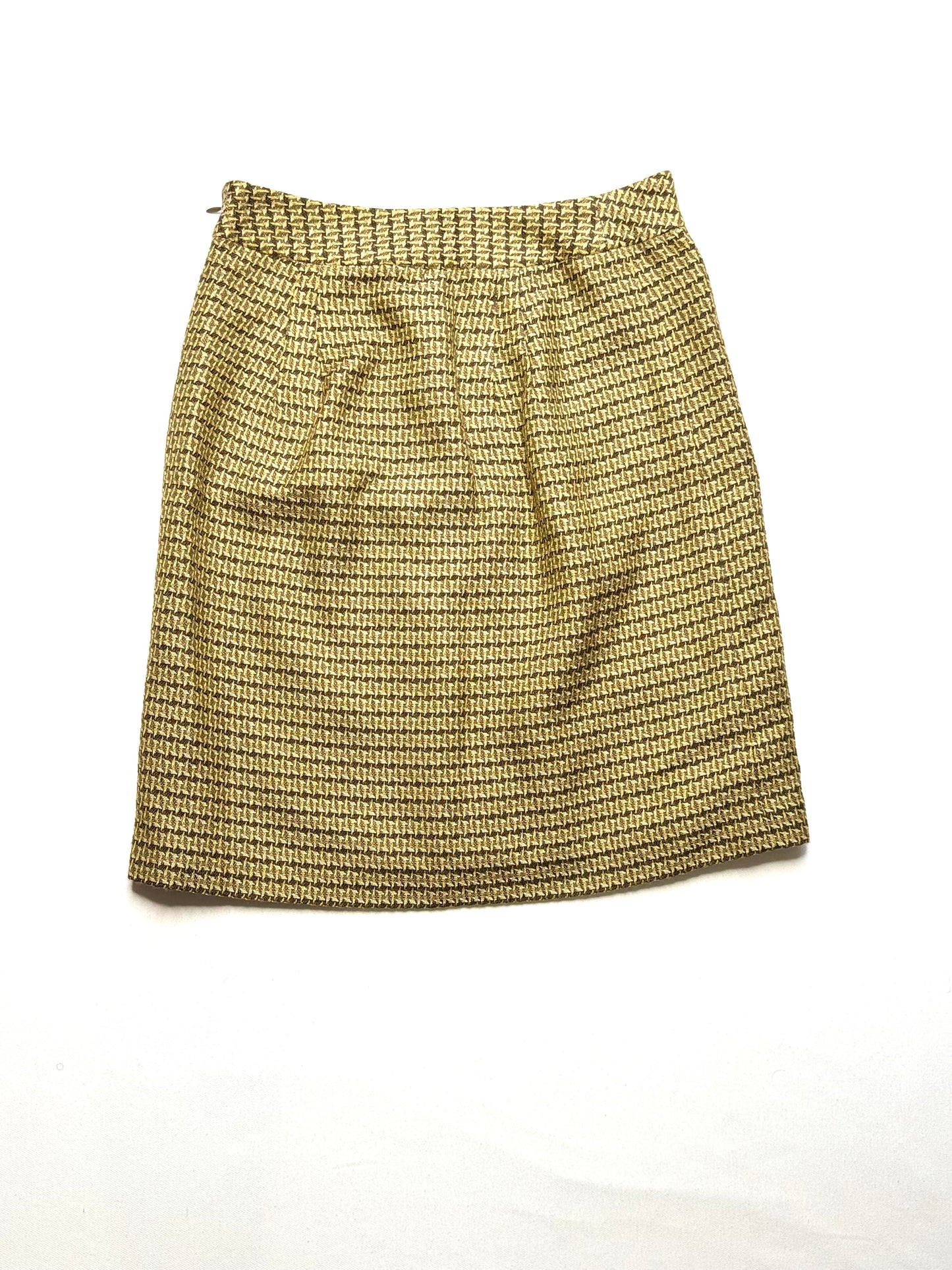 Ann Taylor Brown & Yellow Preppy Plaid Mini Skirt Size 2 Academia