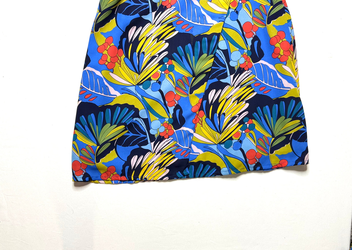 J.Crew Mercantile Blue Tropical Print Faux Wrap Dress – Size 8