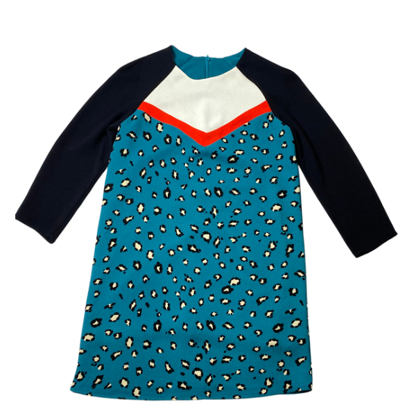 Zara Trafaluc Colorblock Animal Print Sheath Dress – Size Small, Long Sleeve