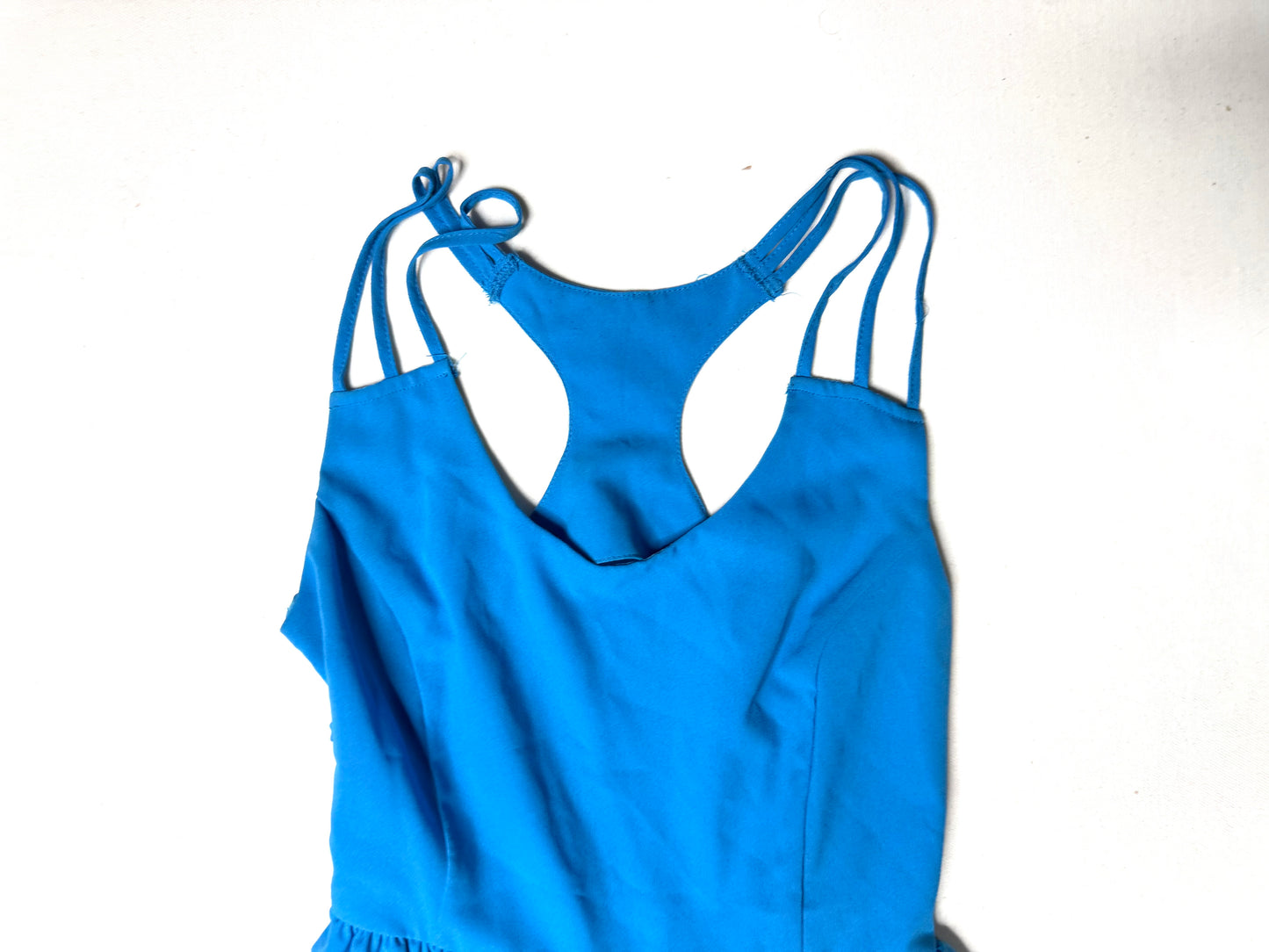 Blue Strappy RacerBack Fit & Flare  Sleeveless Skater Dress Size Large