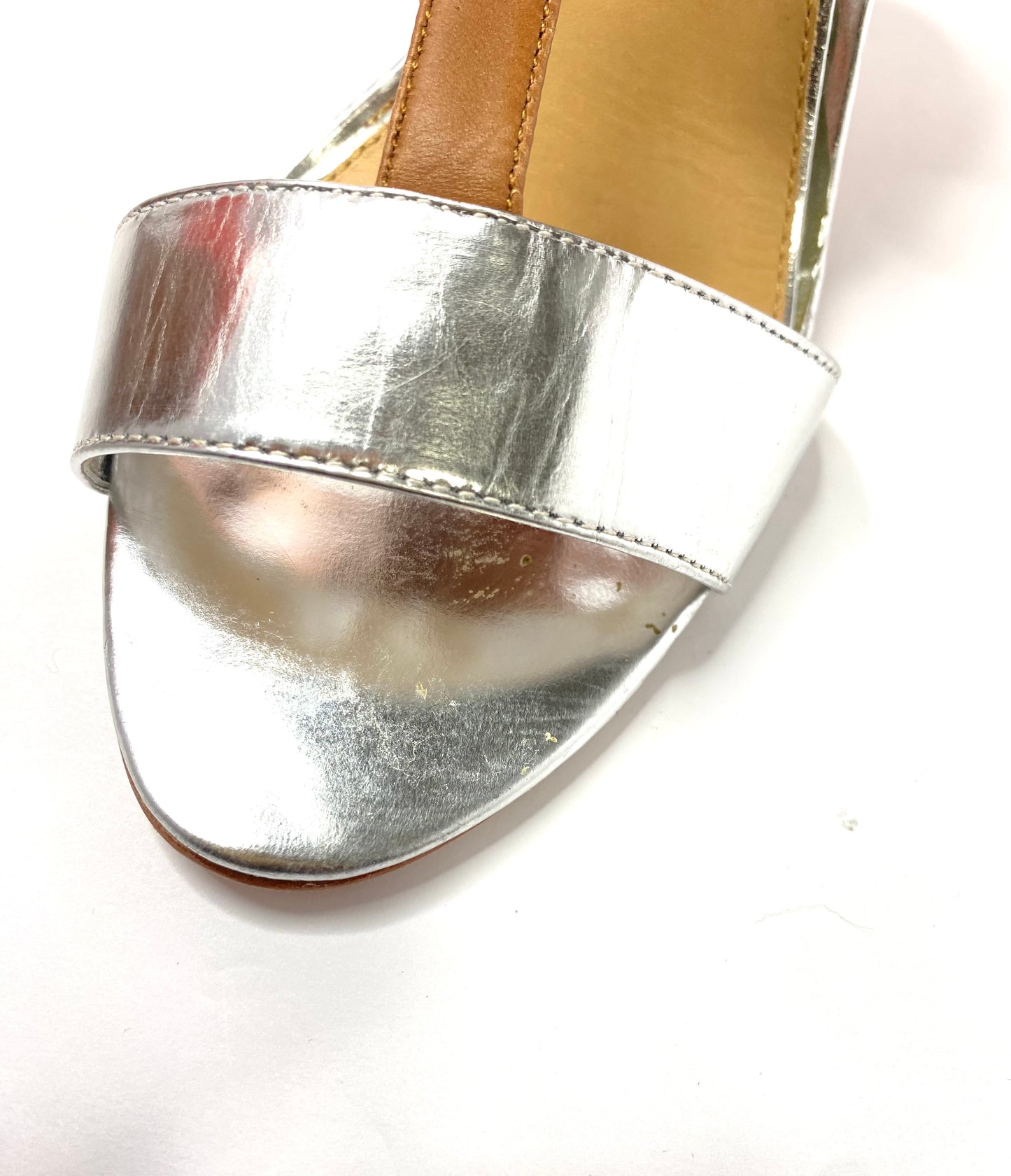 Mark + James Badgley Mischka Colorblock Wedge Sandals – Size 8.5 – Open Toe – Ankle Strap – 3” Heel