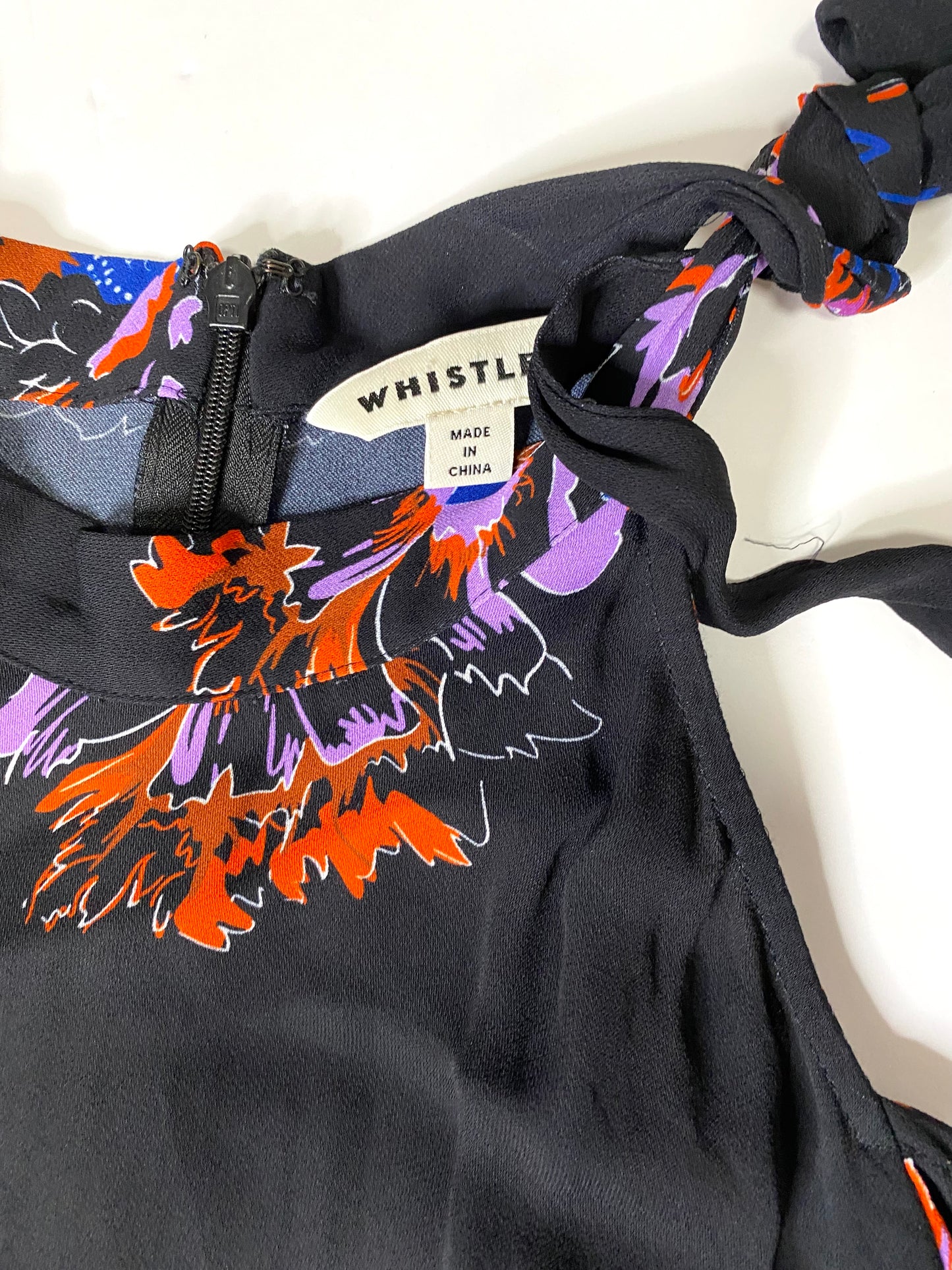 Whistles Floral Black Jumpsuit Size 8