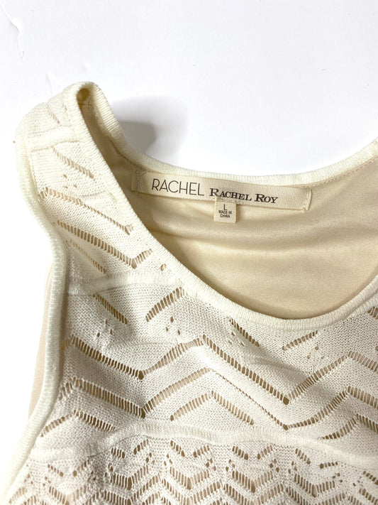 RACHEL Rachel Roy Cream Ruffle Hem Tank Top