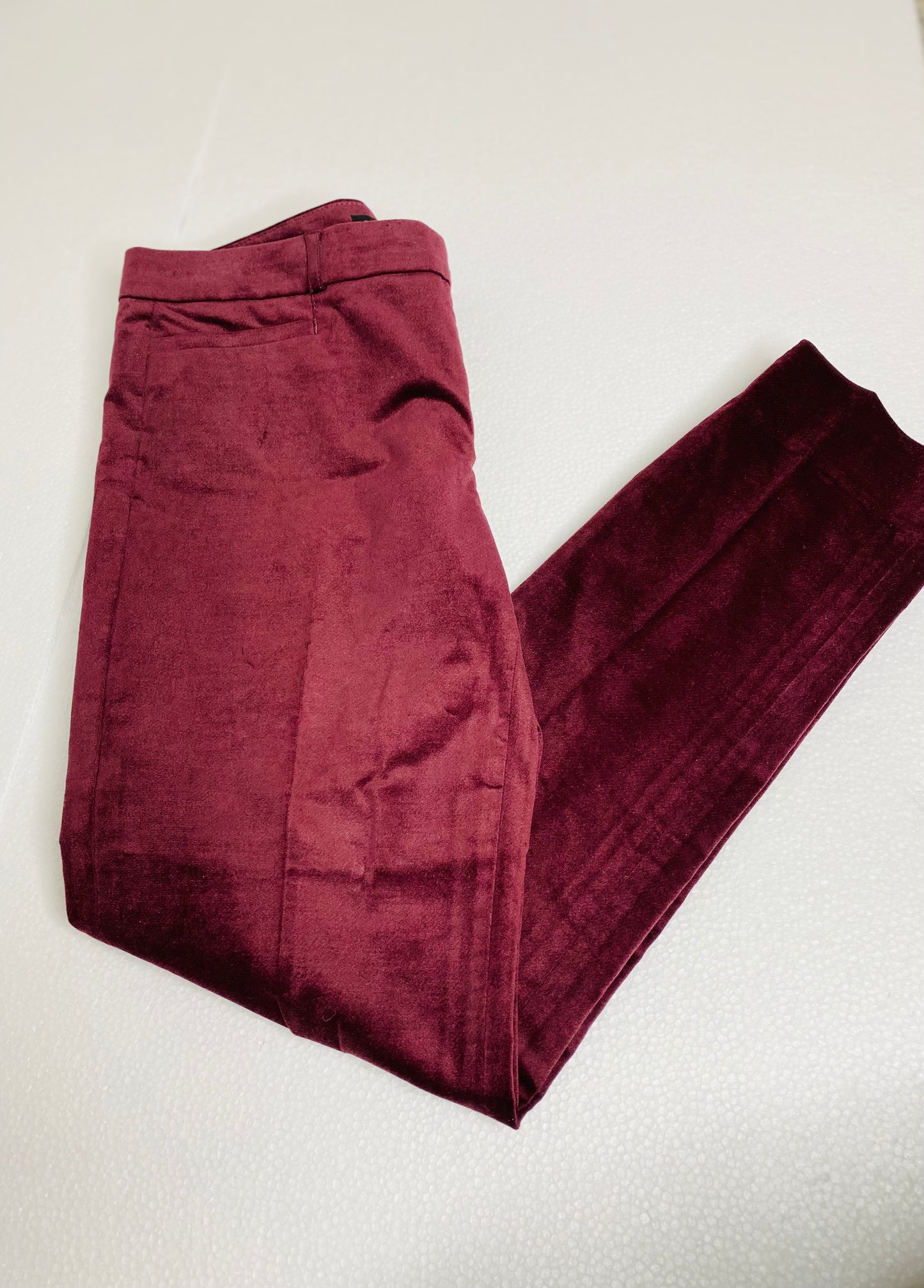 Banana Republic Sloan Burgundy Velvet Skinny Pants Sz.4
