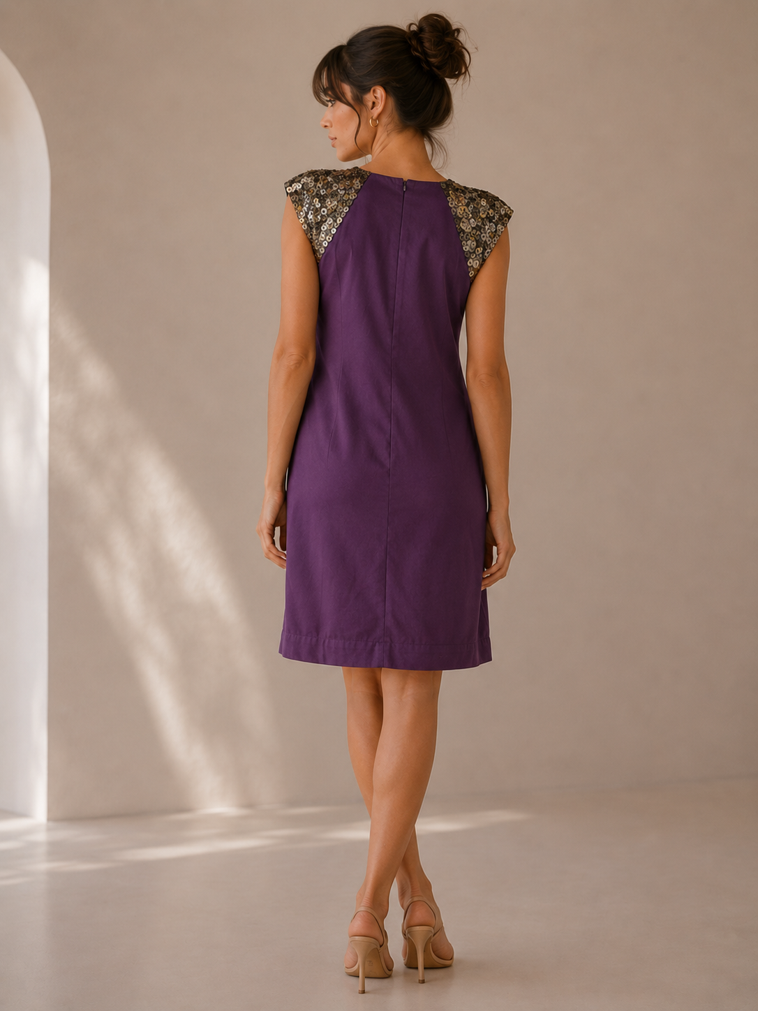 French Connection Purple Dress with Sequin Detail Size 0