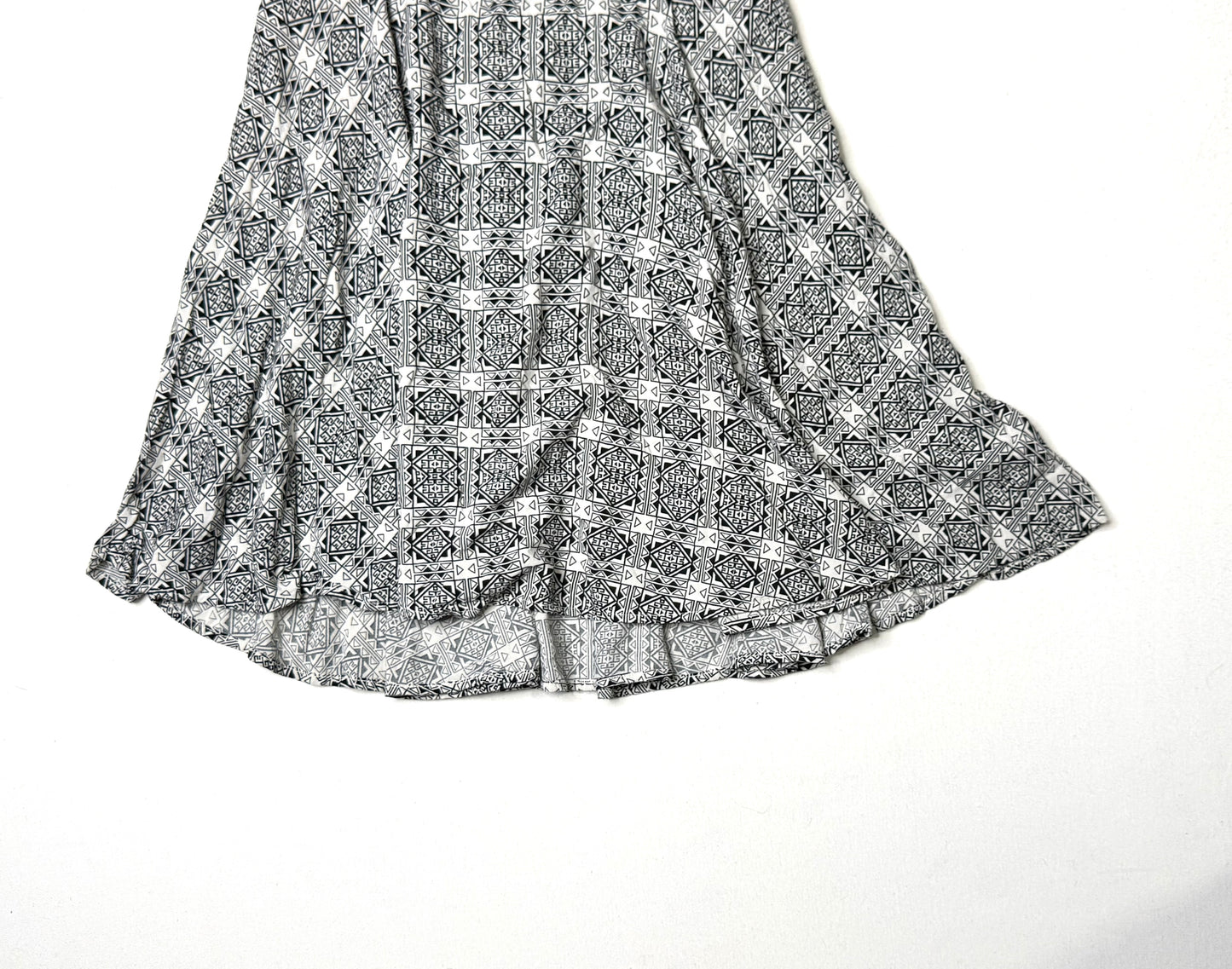 Aeropostale  Boho Floral Geometric Sleeveless Fit & Flare Sundress Black White Coral Size Medium