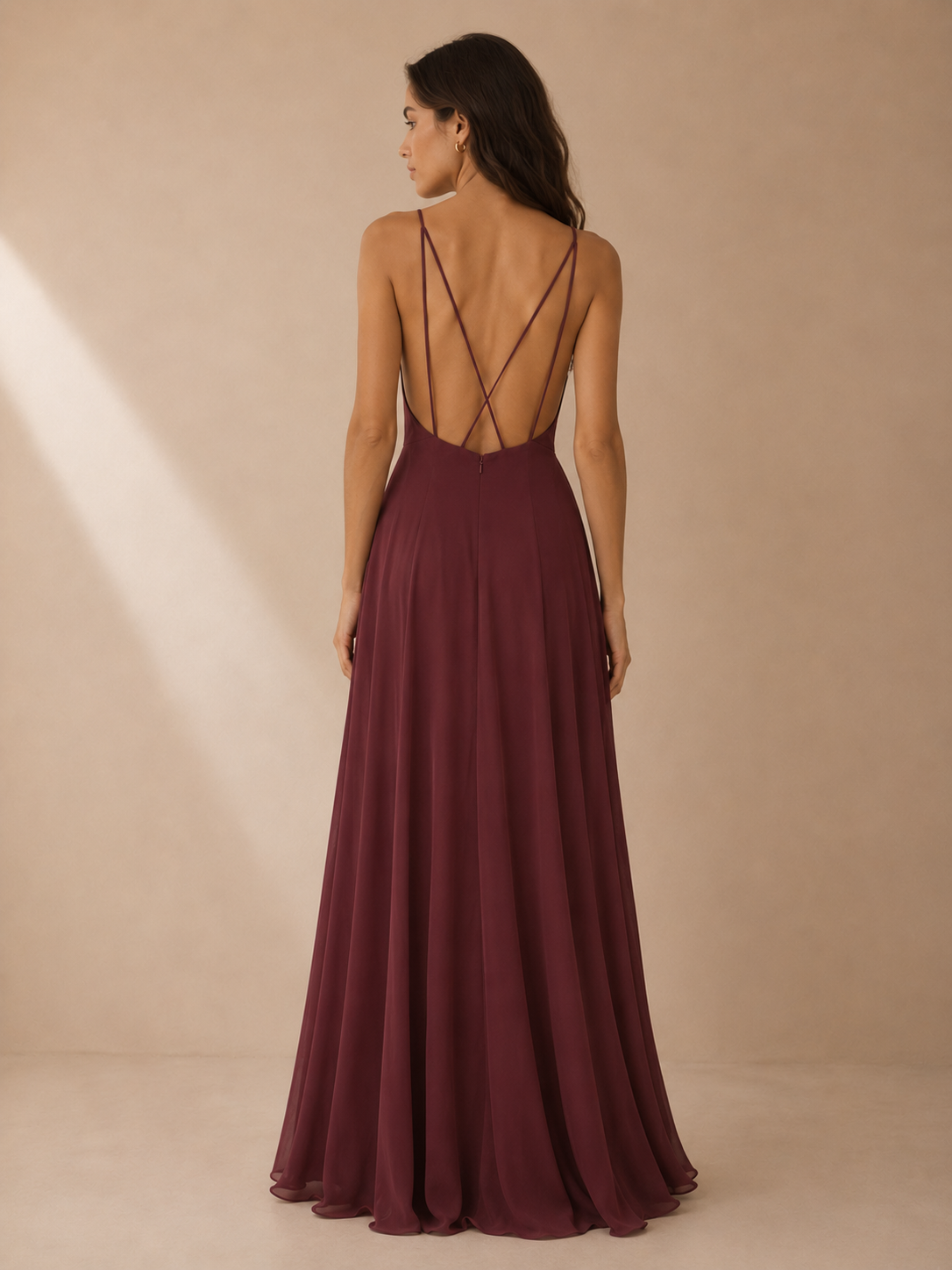 Jenny Yoo Dusty Mauve Chiffon Maxi Dress Size 6 Formal Gown – Primadonna Culture