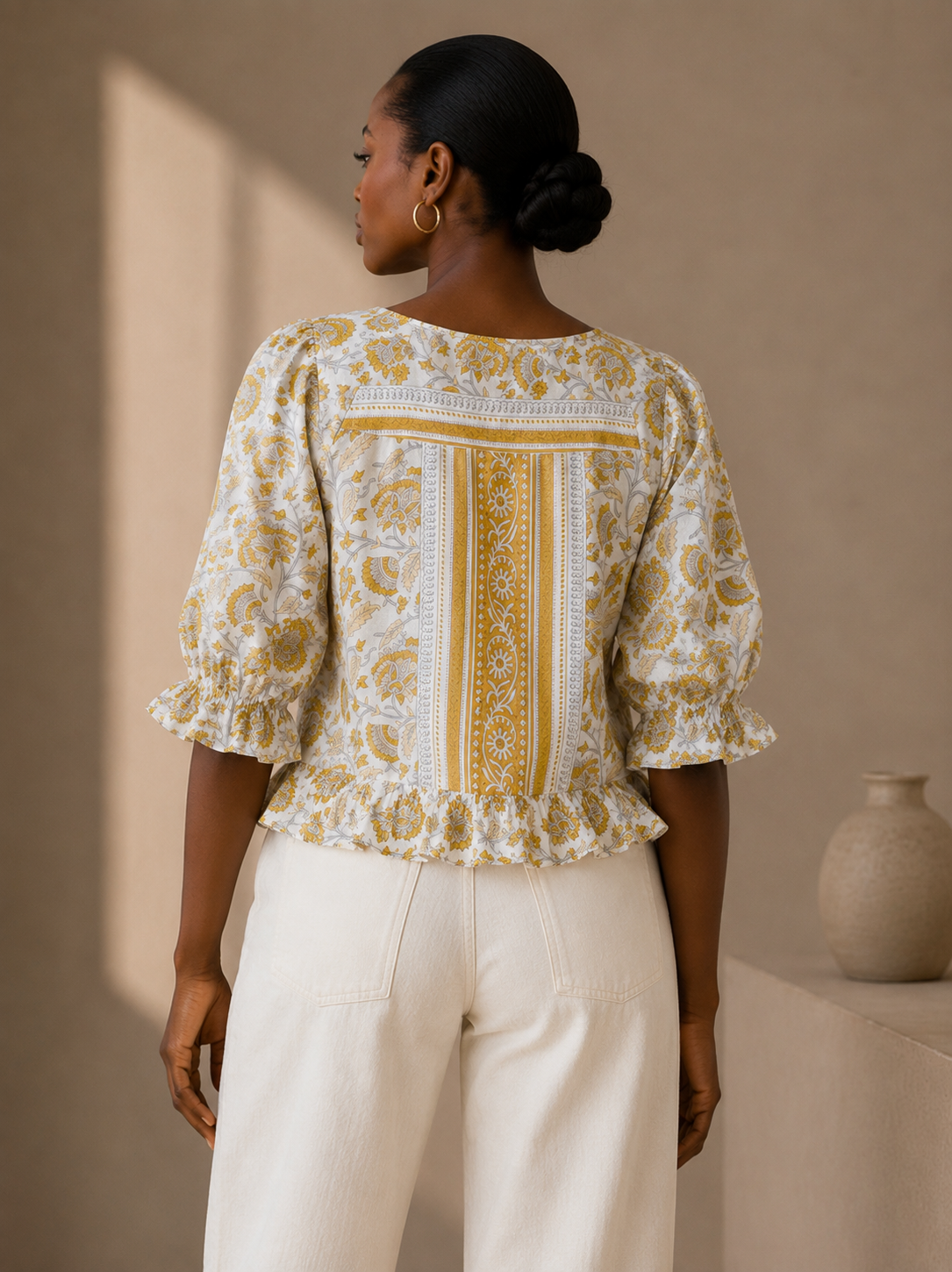 Rachel Zoe Bohemian Paisley Floral Print Peasant Blouse Size XS
