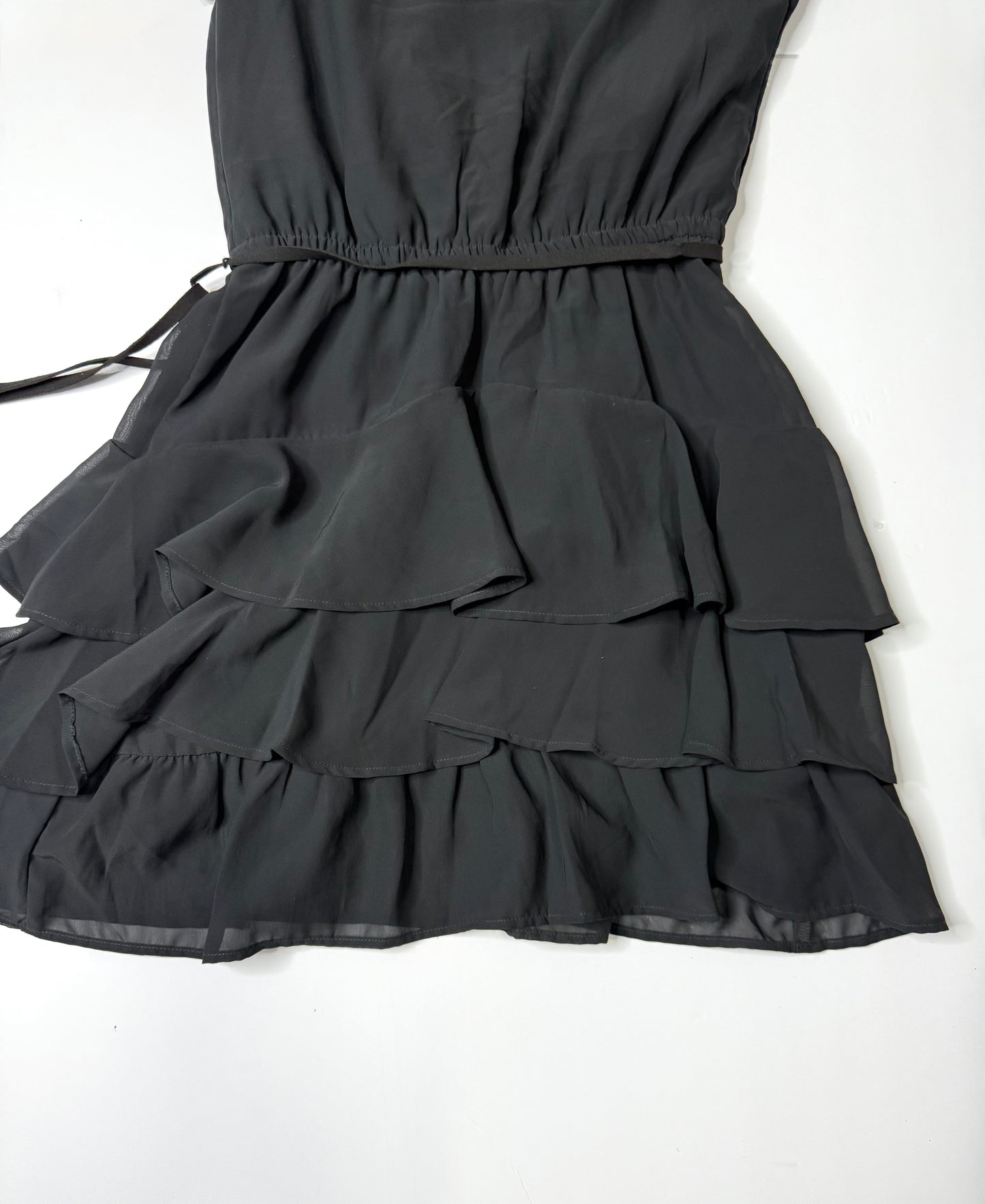 Converse Black Ruffled Short Sleeve Mini Dress Skater Soft Grunge Size Small