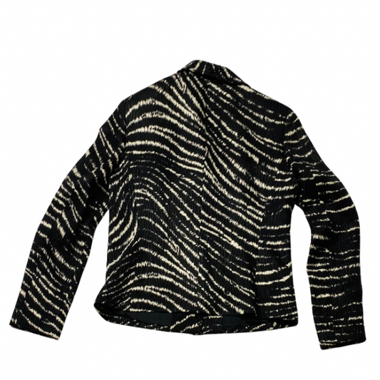 Anne Klein New York Zebra Stripe Blazer – Size 6 – Silk Wool Blend with Button Closure