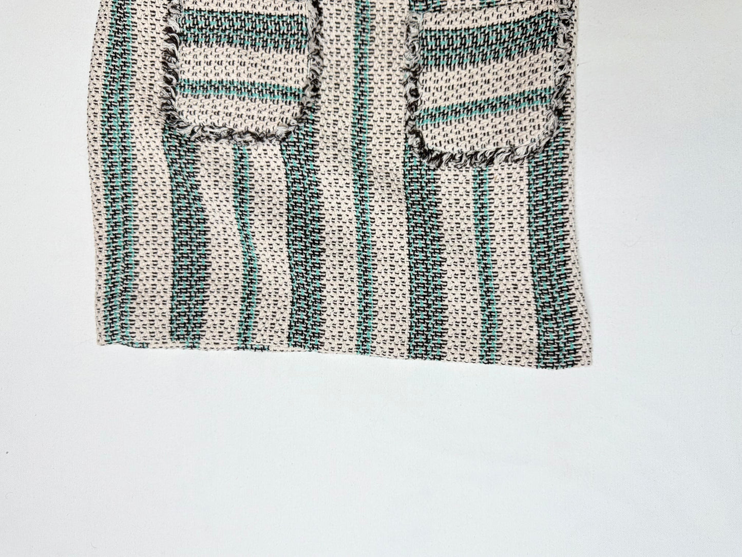 Etcetera Striped Tweed Mini Skirt w/ Fringe & Pockets Size 6
