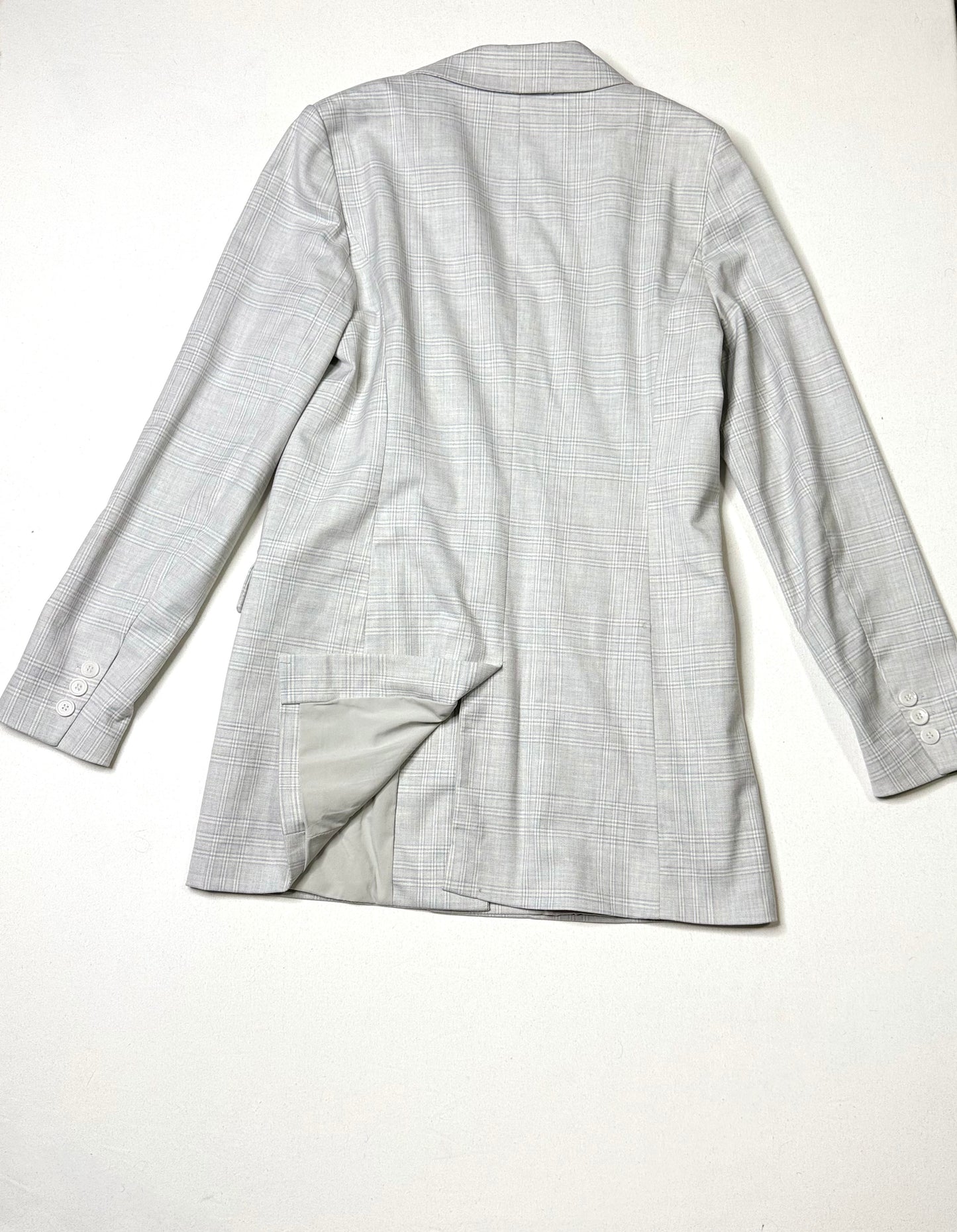 Rachel Zoe Light Gray Plaid Blazer Women’s Size Small Tailored Single Button Career Jacket