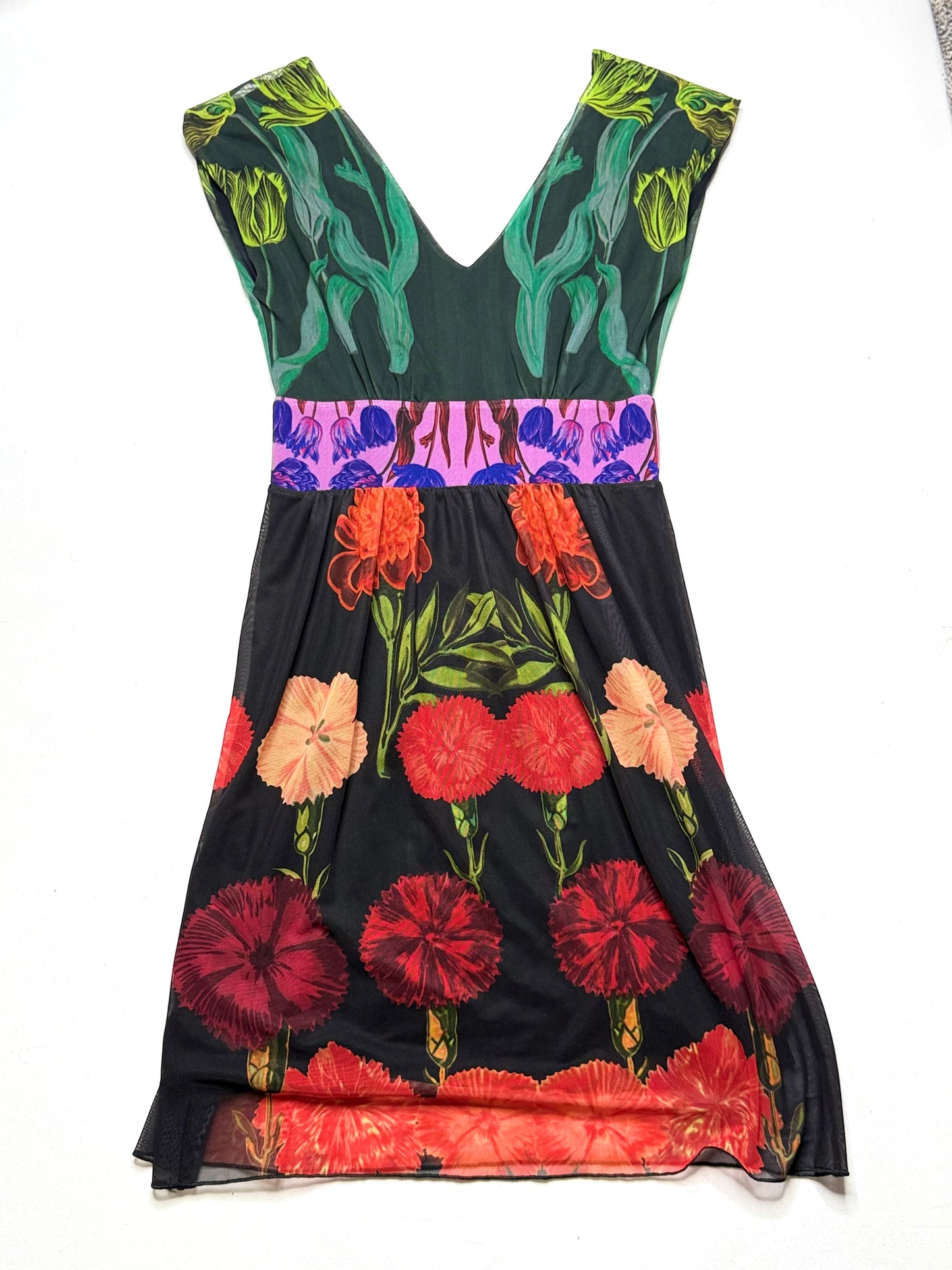 Desigual x Christian Lacroix Floral Mesh Carmen Dress – Size Small