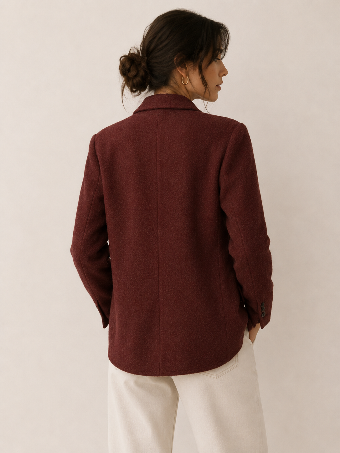 Rachel Zoe Double Breasted Blazer Rust Textured Jacket Size 8