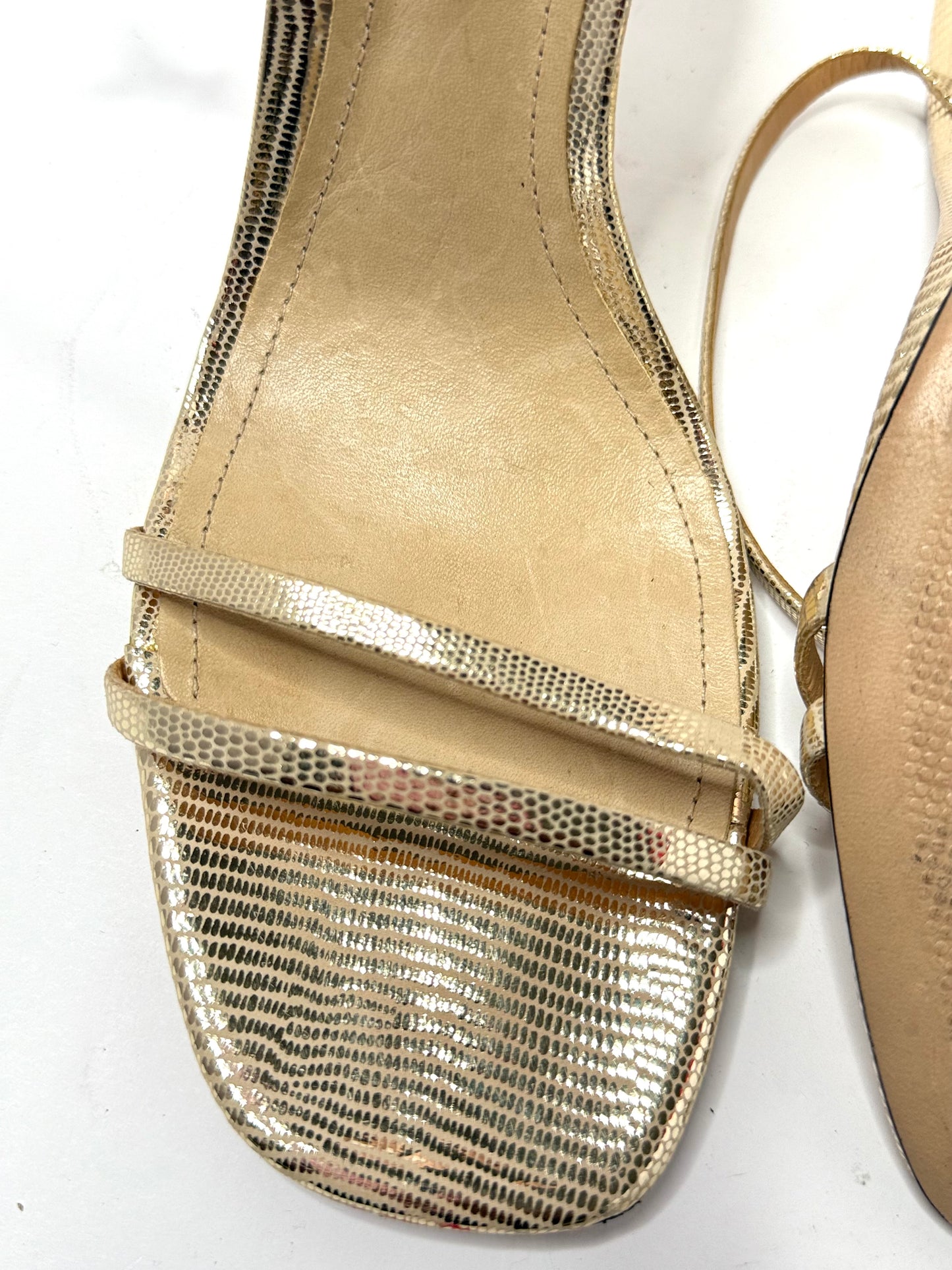 Schultz Metallic Gold Strappy Leather Open Toe Sandals Size 11 –
