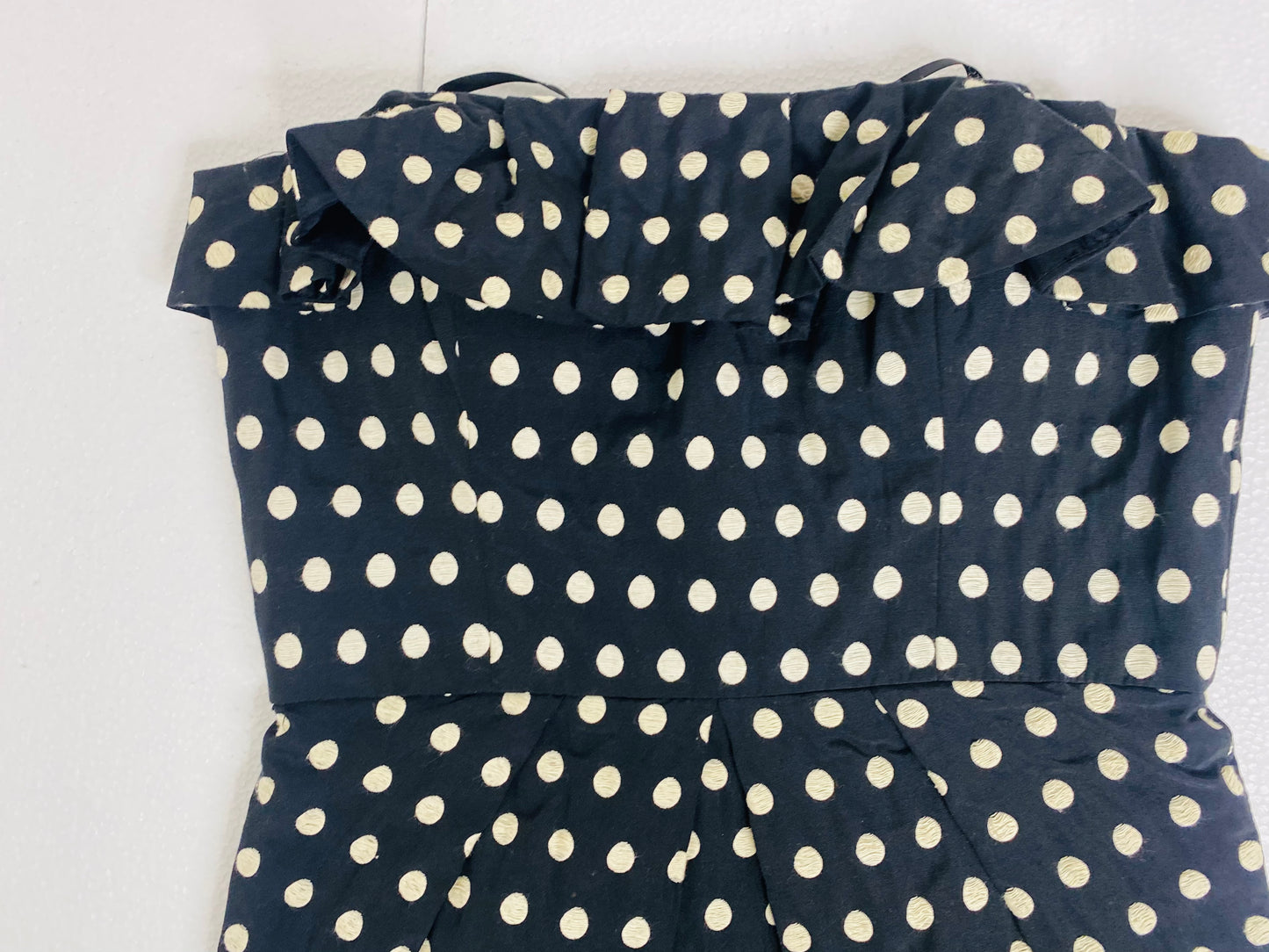 Maggy London Strapless Black Polka Dot Dress Sz6