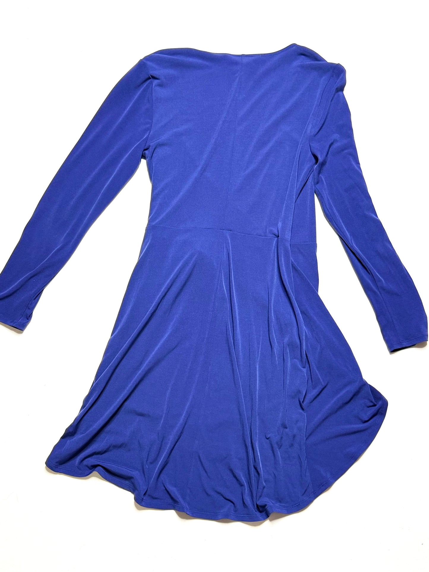 BCBG Generation Blue Long Sleeve Wrap Dress – Size Medium, V-Neck, Asymmetrical Hem