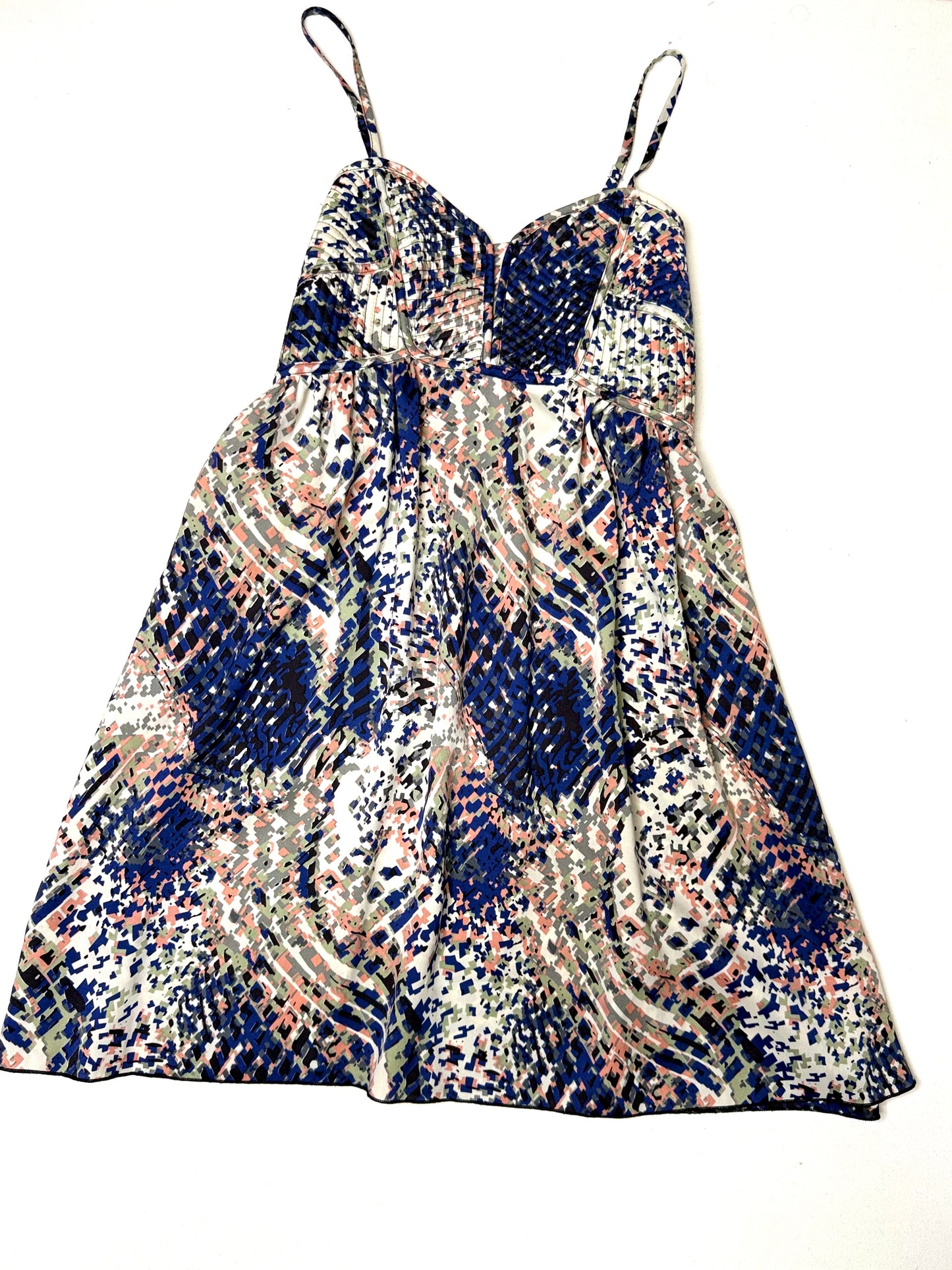 Bar III Floral Abstract Print Fit & Flare  Sleeveless Spaghetti Strap Dress Size Large